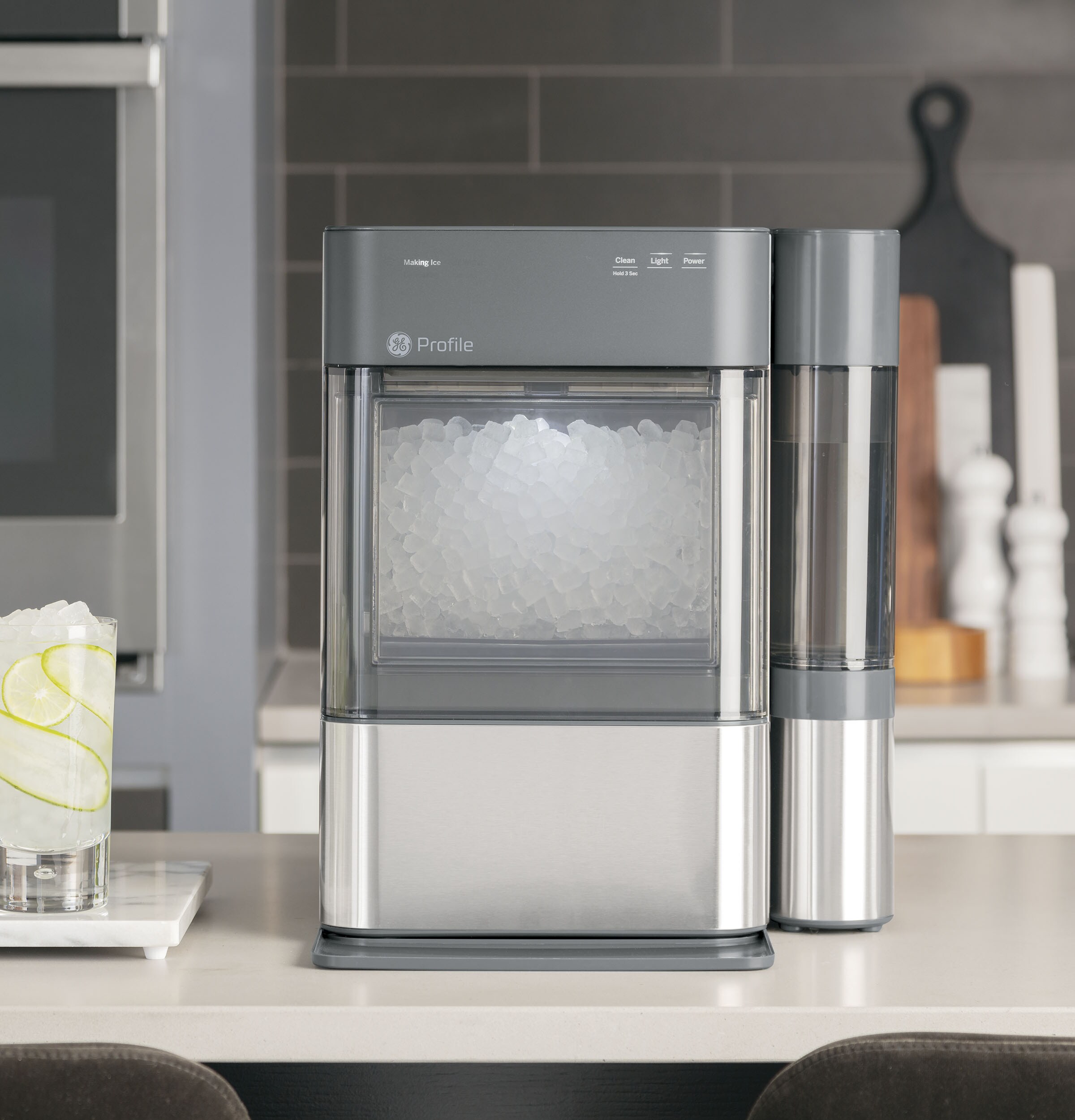 GE Profile Opal 38-lb Smart Countertop or Portable Nugget Ice Maker (Stainless Steel)