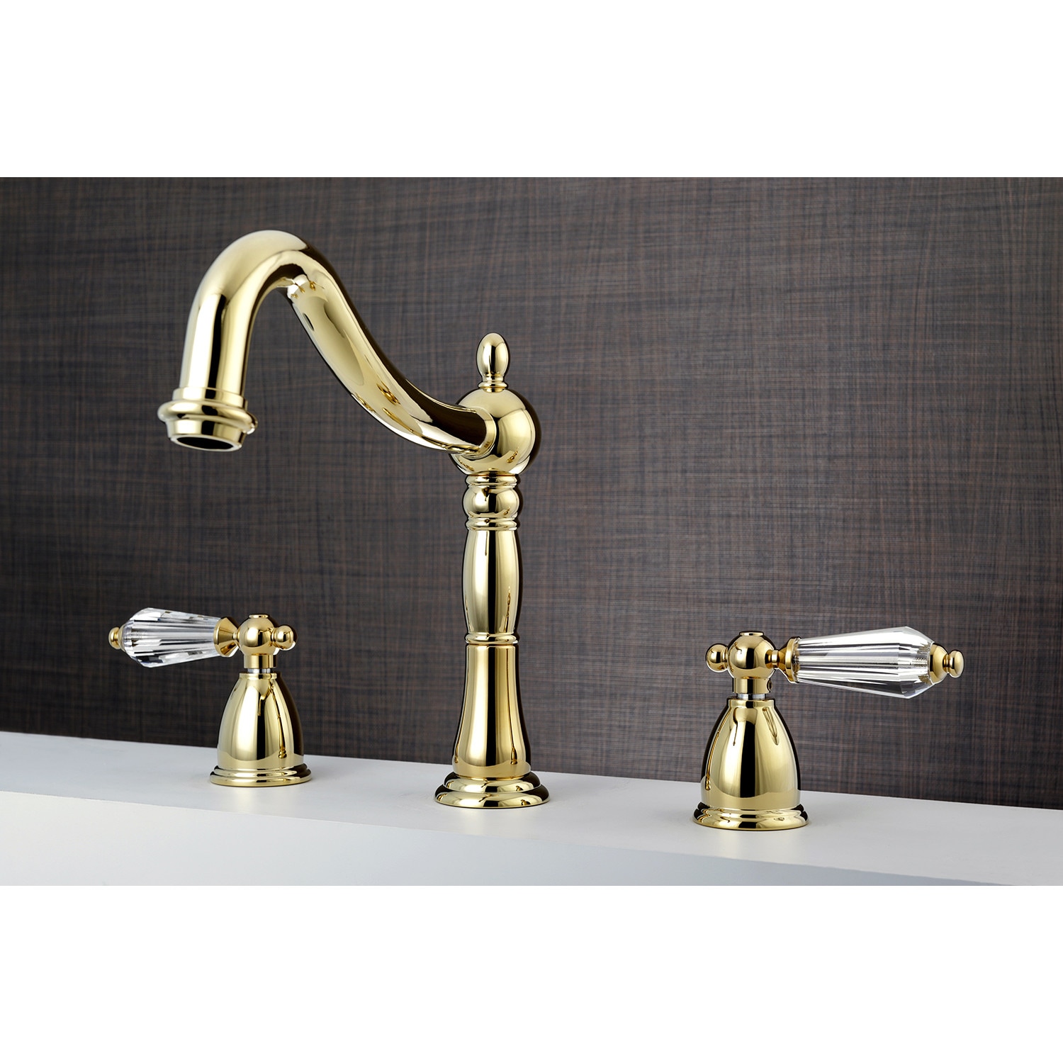 Kingston Brass WLKS1342WLL Wilshire Polished brass 2-handle Deck-mount Roman High-arc Bathtub Faucet ( Valve Included )
