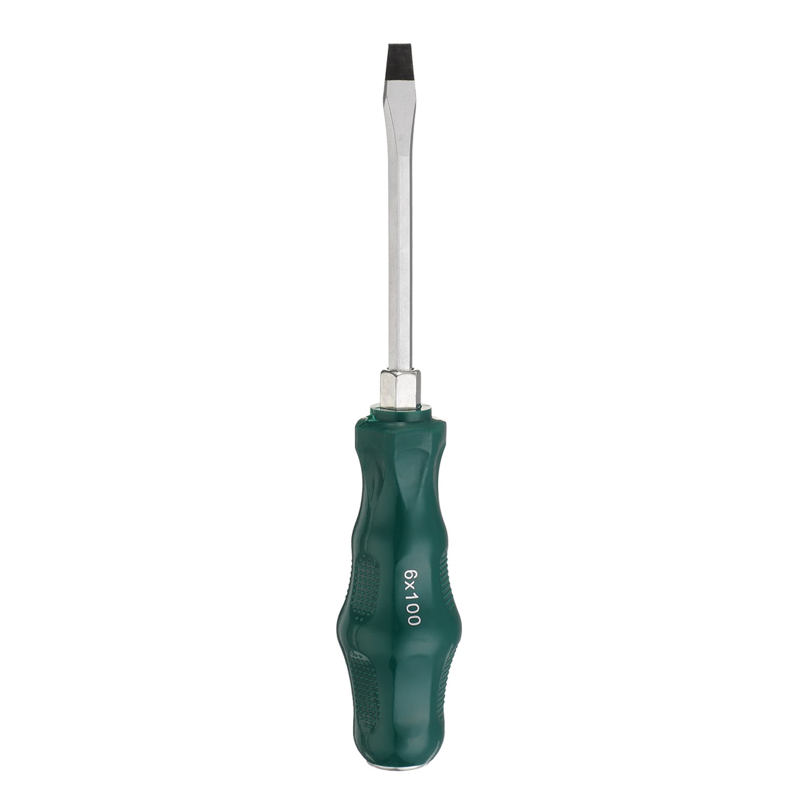 Harfington SL6 Flat Head Screwdriver 7.9 Inch Magnetic Demolition Slotted Screwdrivers 3.9 Inch CR-V with Ergonomic Handle for DIY Repairing Green #S26031000UX4238