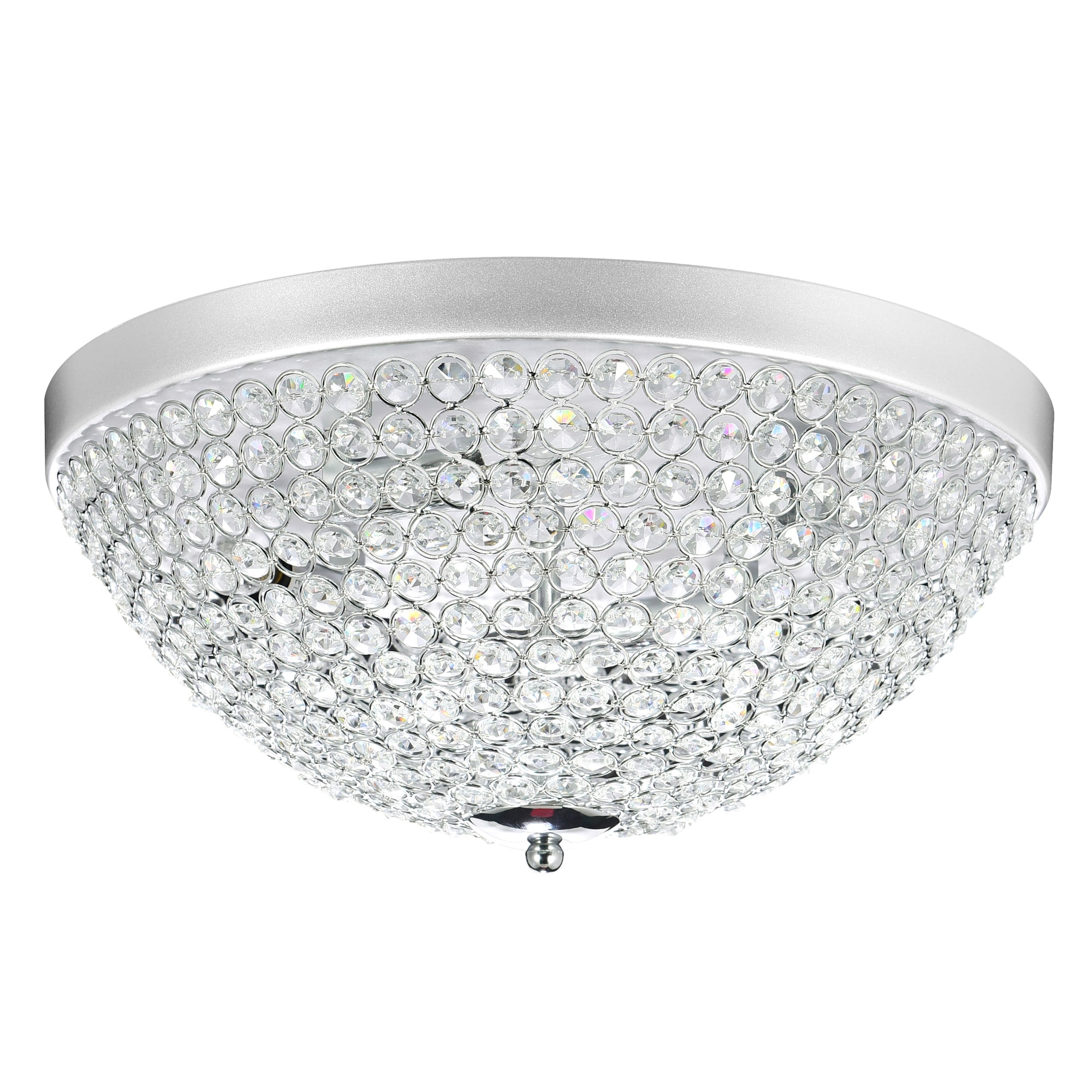 Chrome Crystal Bowl 4-Light Flush Mount Chandelier