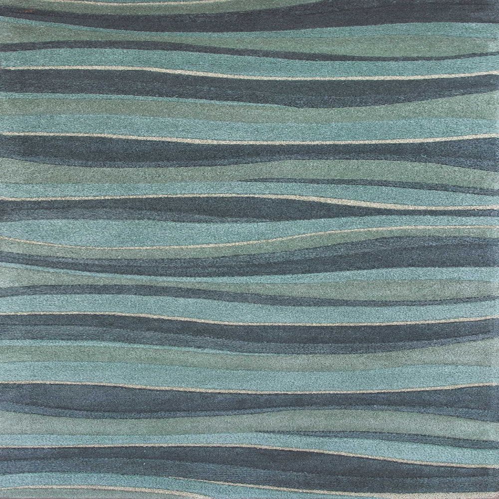 HomeRoots 354085 Bernadette 2 X 7 (ft) Rag Wool Ocean Blue Teal Indoor Abstract Runner Rug