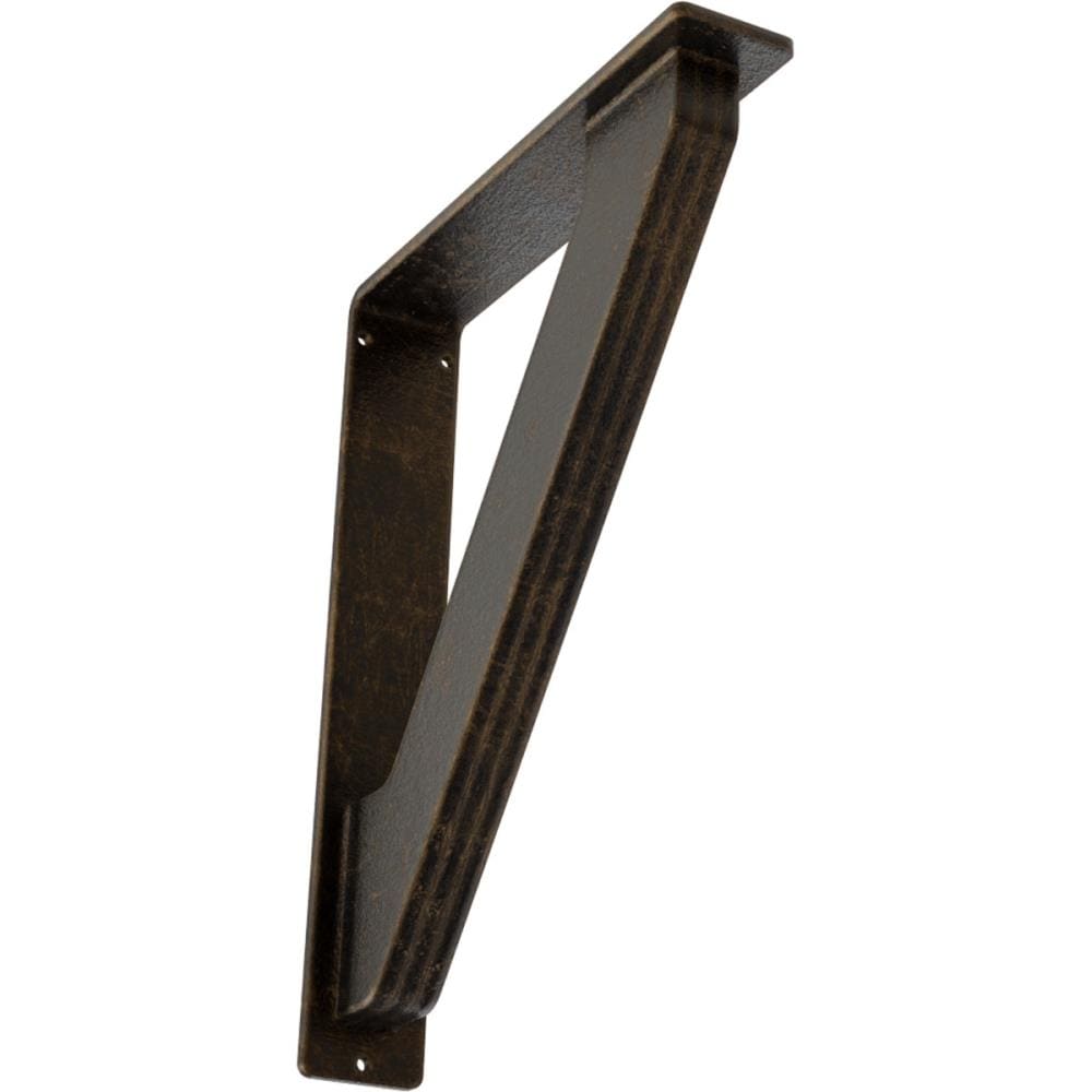 Ekena Millwork BKTM02X10X12TTRABS Traditional 10-in x 2-in x 12-in Antique brass Wrought iron Countertop support bracket