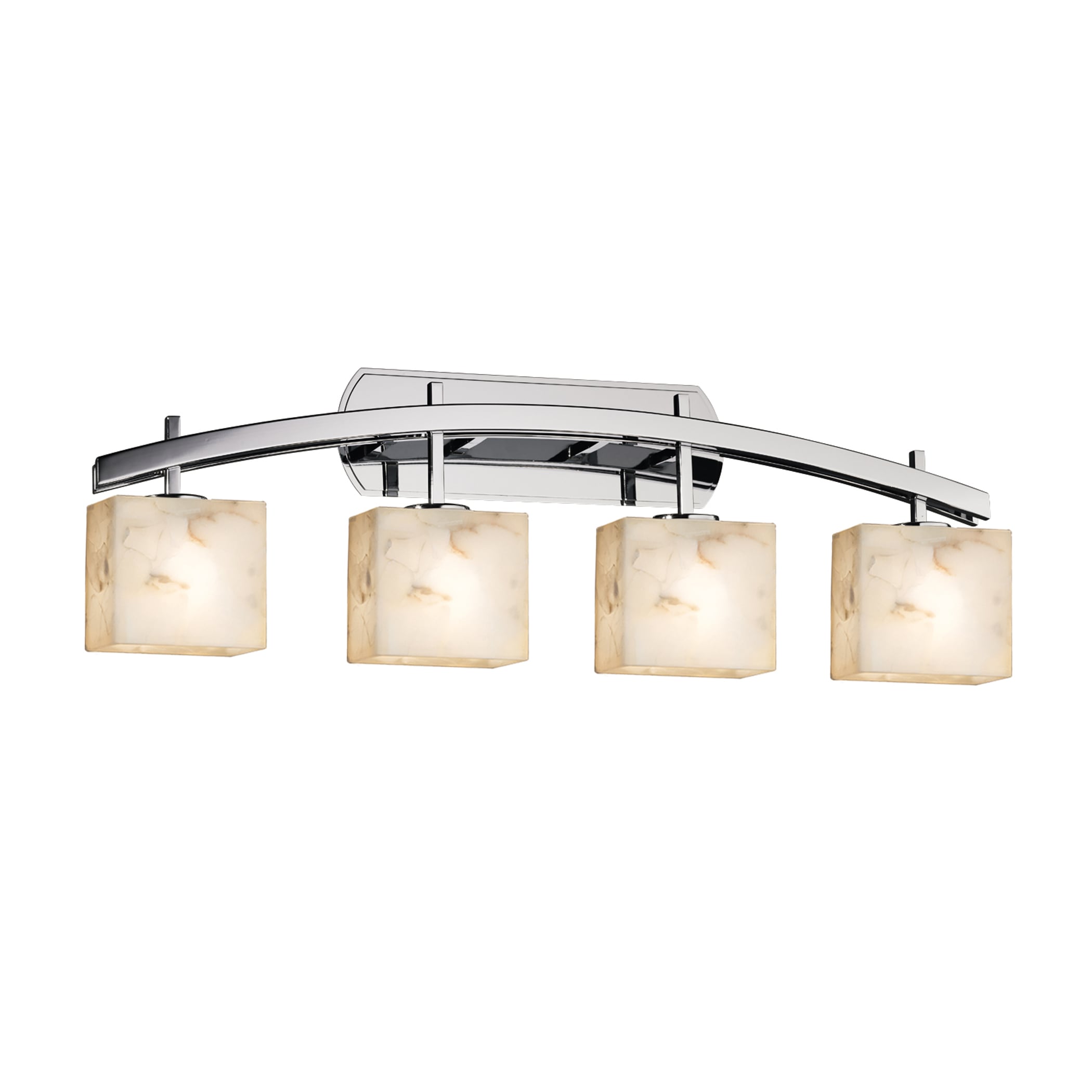 Justice Design Group ALR-8594-55-CR-LED4 Alabaster Rocks 35.5-in 4-Light Polished Chrome LED Transitional Vanity Light