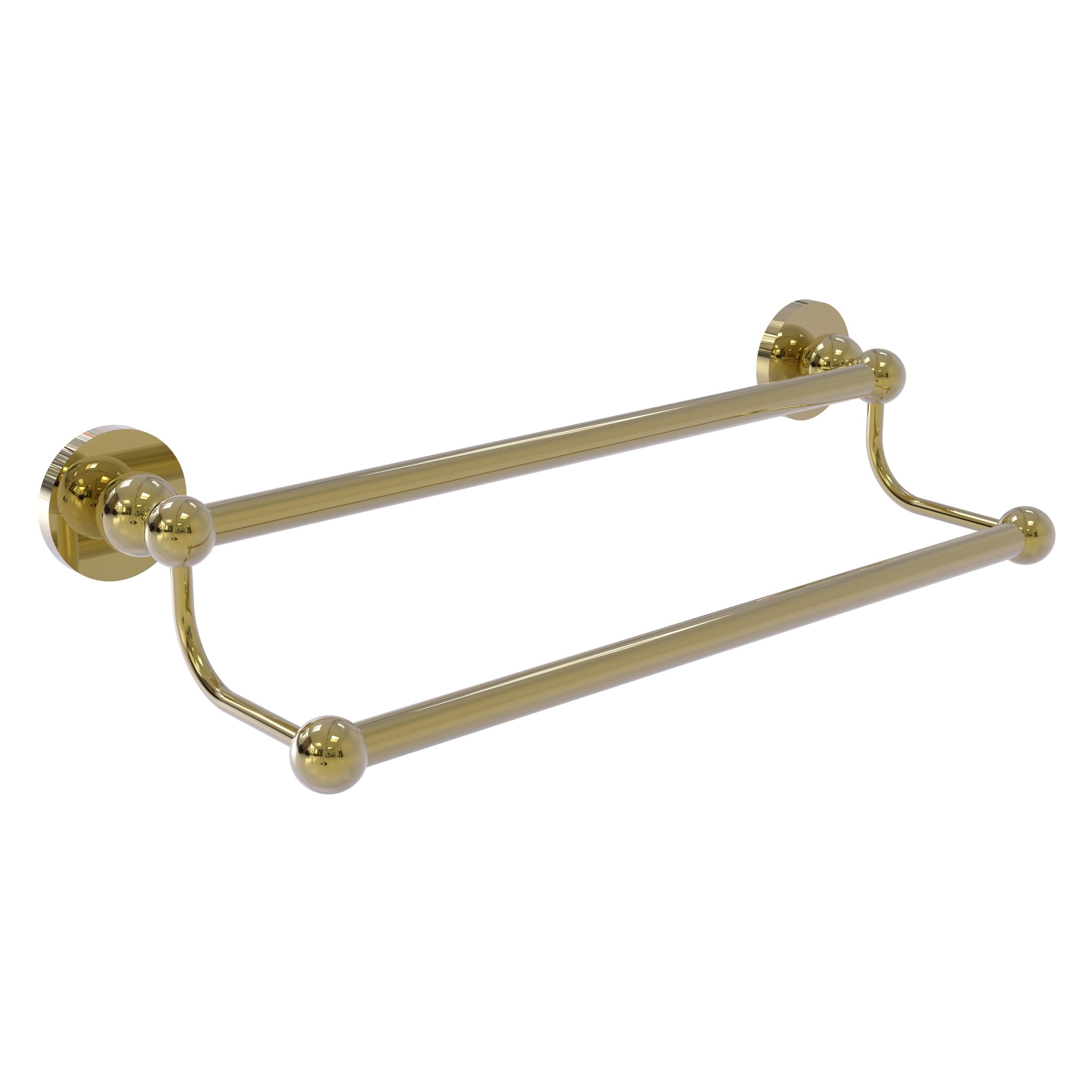 Allied Brass BL-72/24-UNL Bolero 24-in double Unlacquered Brass Wall mount Double Towel Bar