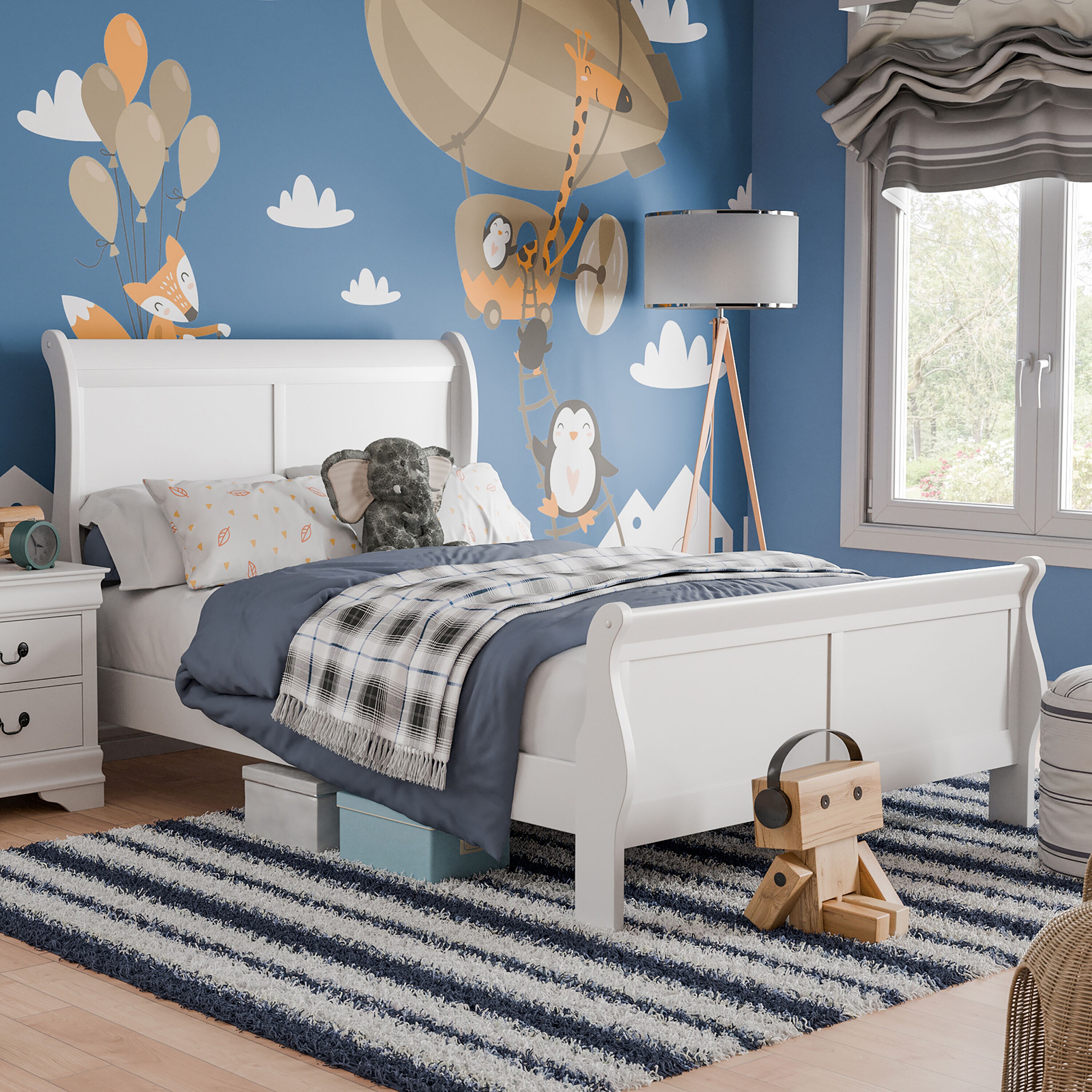 Furniture of America EC-7866WH-F Burkhart White Full Wood Panel Bed