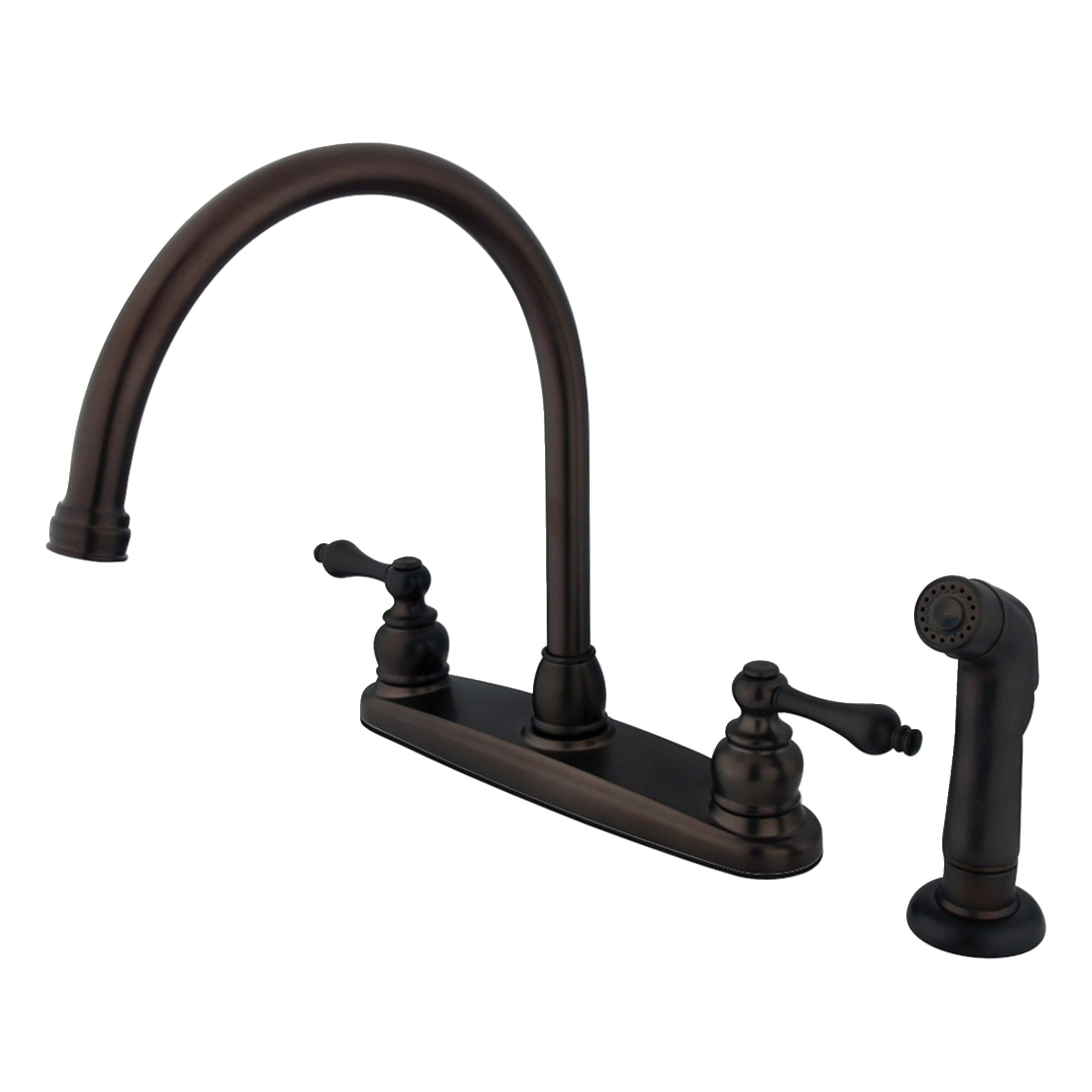 Elements of Design EB725ALSP Victorian Oil-rubbed bronze Single Handle Deck-mount Kitchen Faucet ( Deck Plate Included ) ( Side Sprayer Included )
