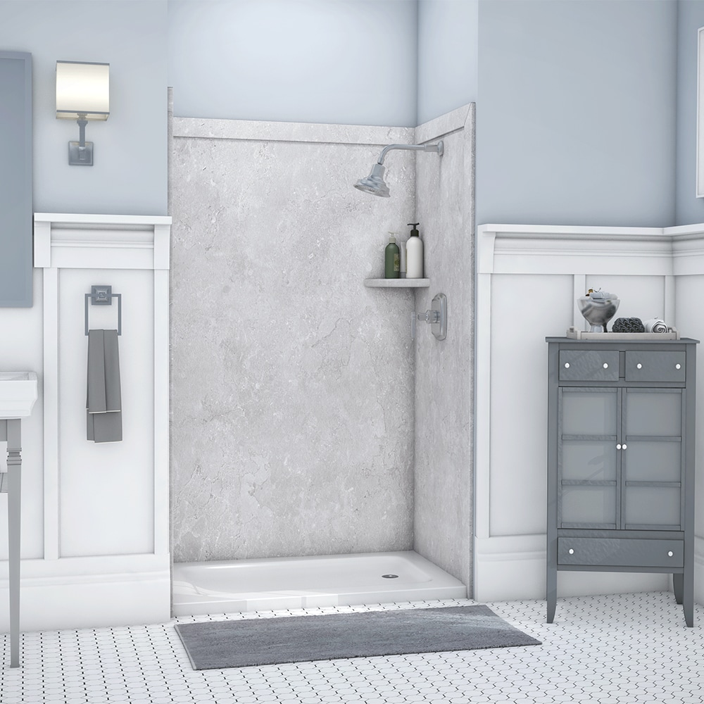 FlexStone SSK48367831TU Elegance 3 48-in W x 36-in D x 80-in H Tundra 3.0 -Piece Glue Up Alcove Shower wall surround