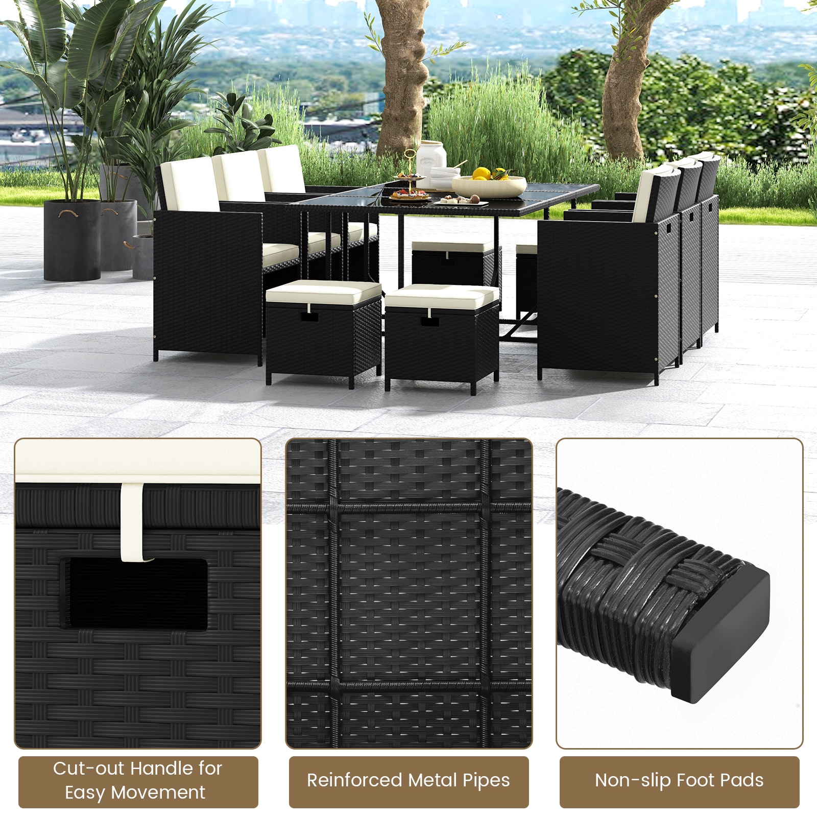 Forclover HYFW-702WH+ Patio-Dining-Sets - View #5