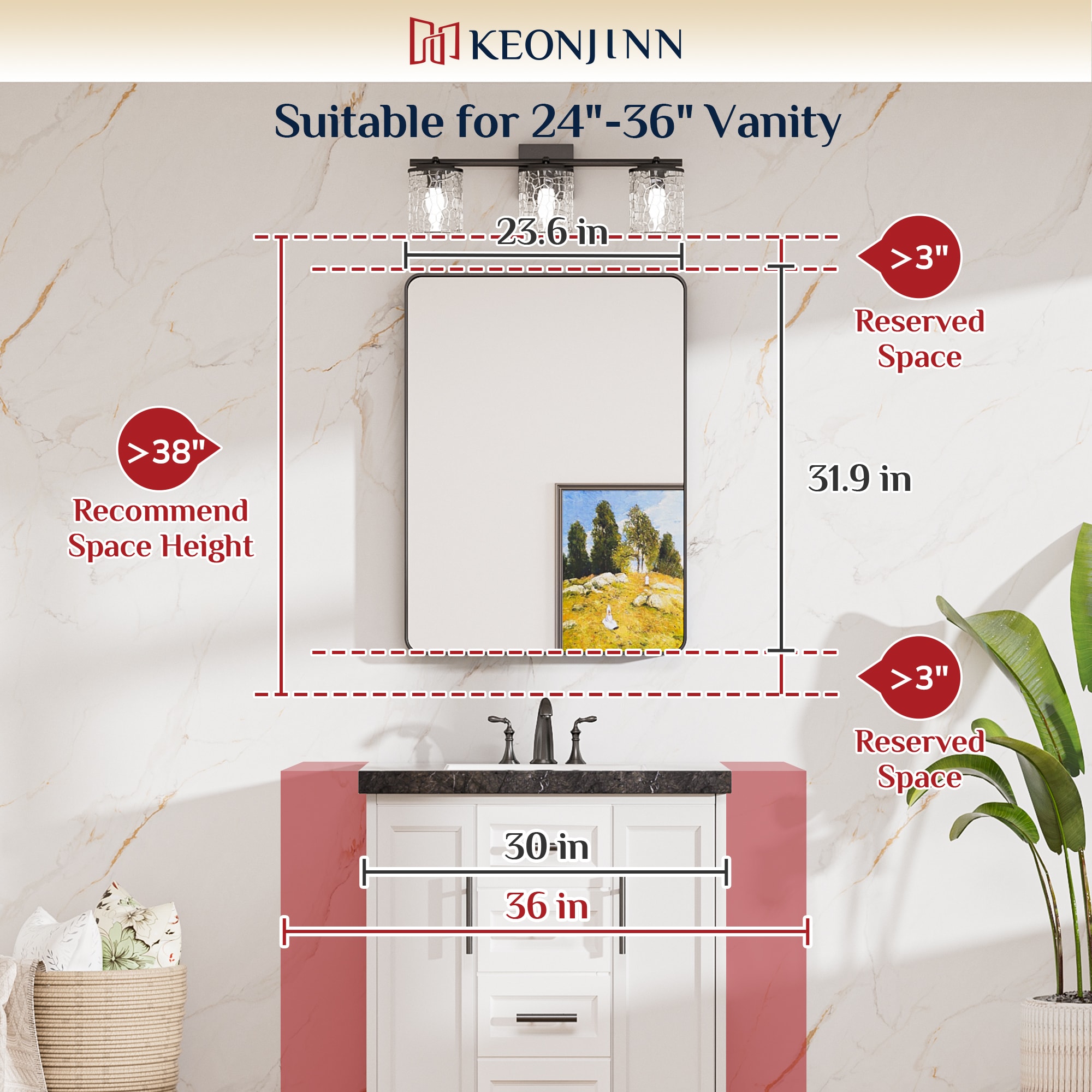 Keonjinn LW-JSKYJ2-6081NI Decor-Mirrors - View #3