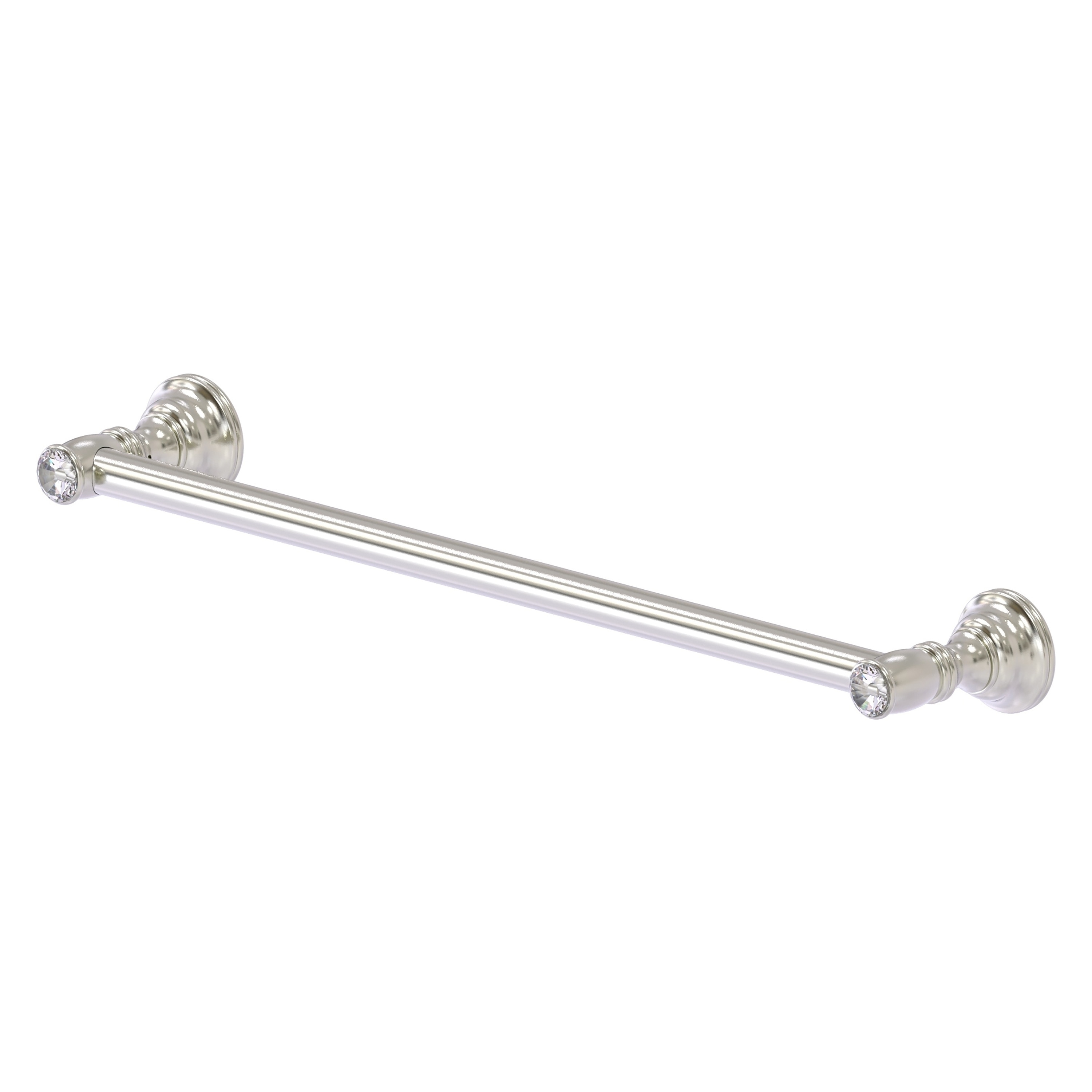 Allied Brass CC-41-36-SN Carolina Crystal 36-in Satin Nickel Wall mount Single Towel Bar