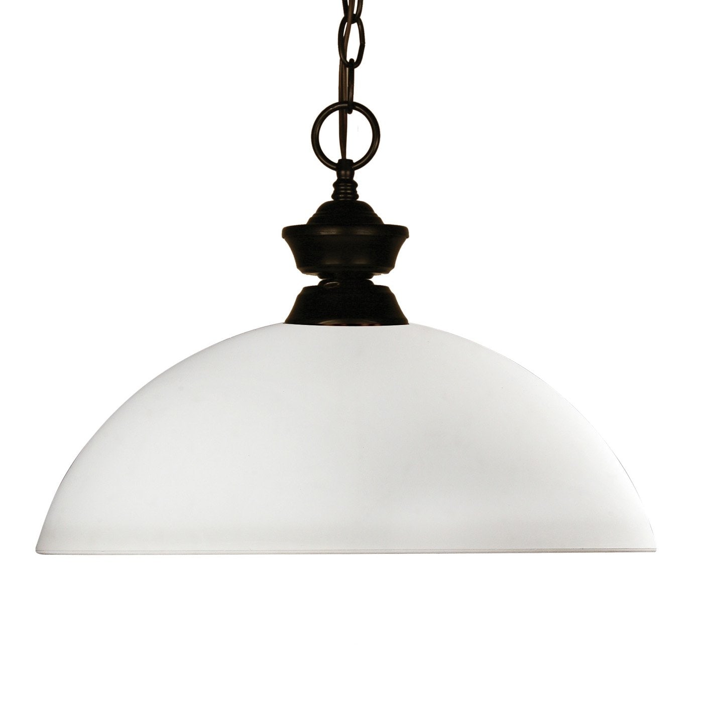 Bronze 14" Pendant Light with Opal Glass Shade