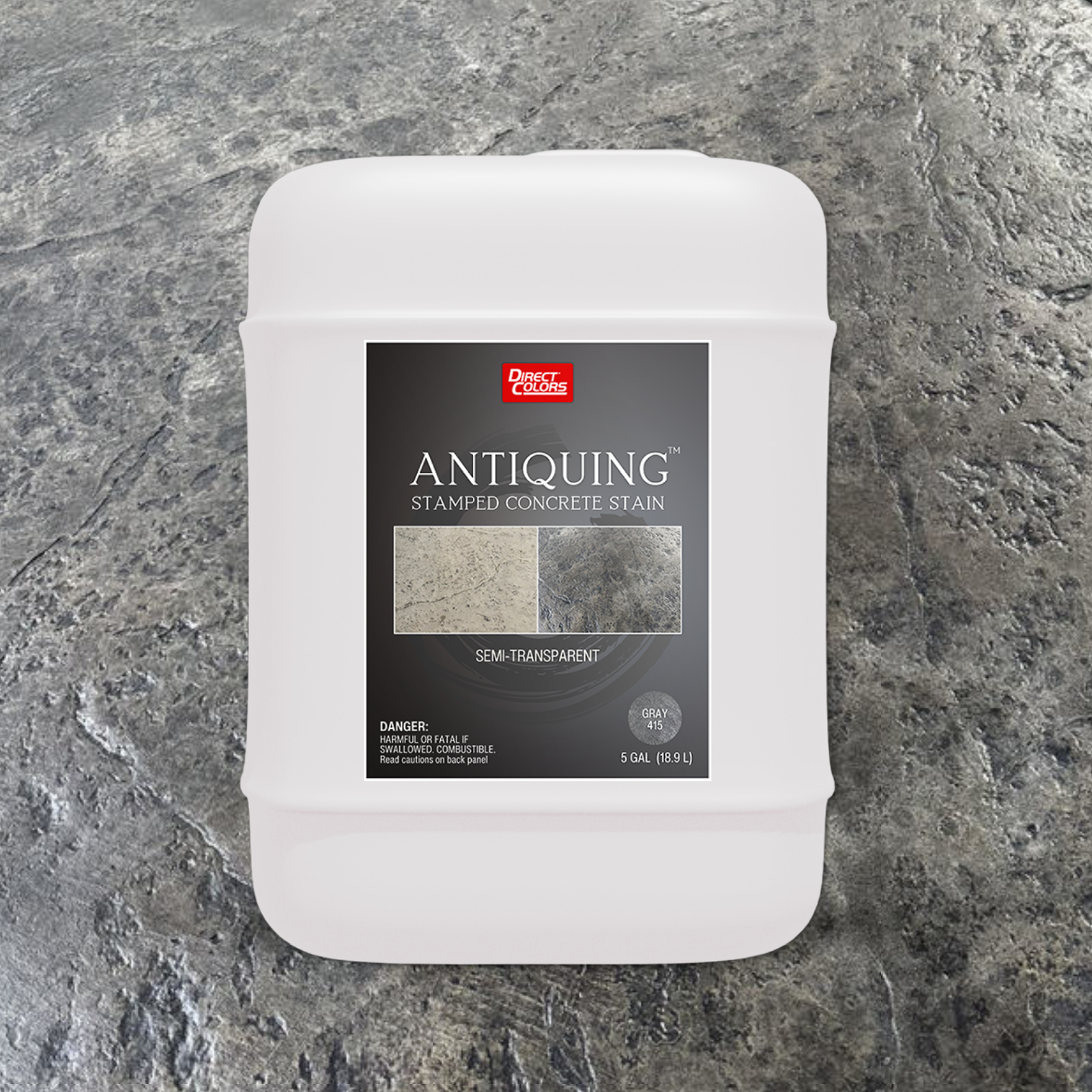 Direct Colors DC-ANS-415-5GAL Antiquing Stamped Concrete Stain Gray Solvent-based Ready-to-use Concrete stain ( 5-gallon )