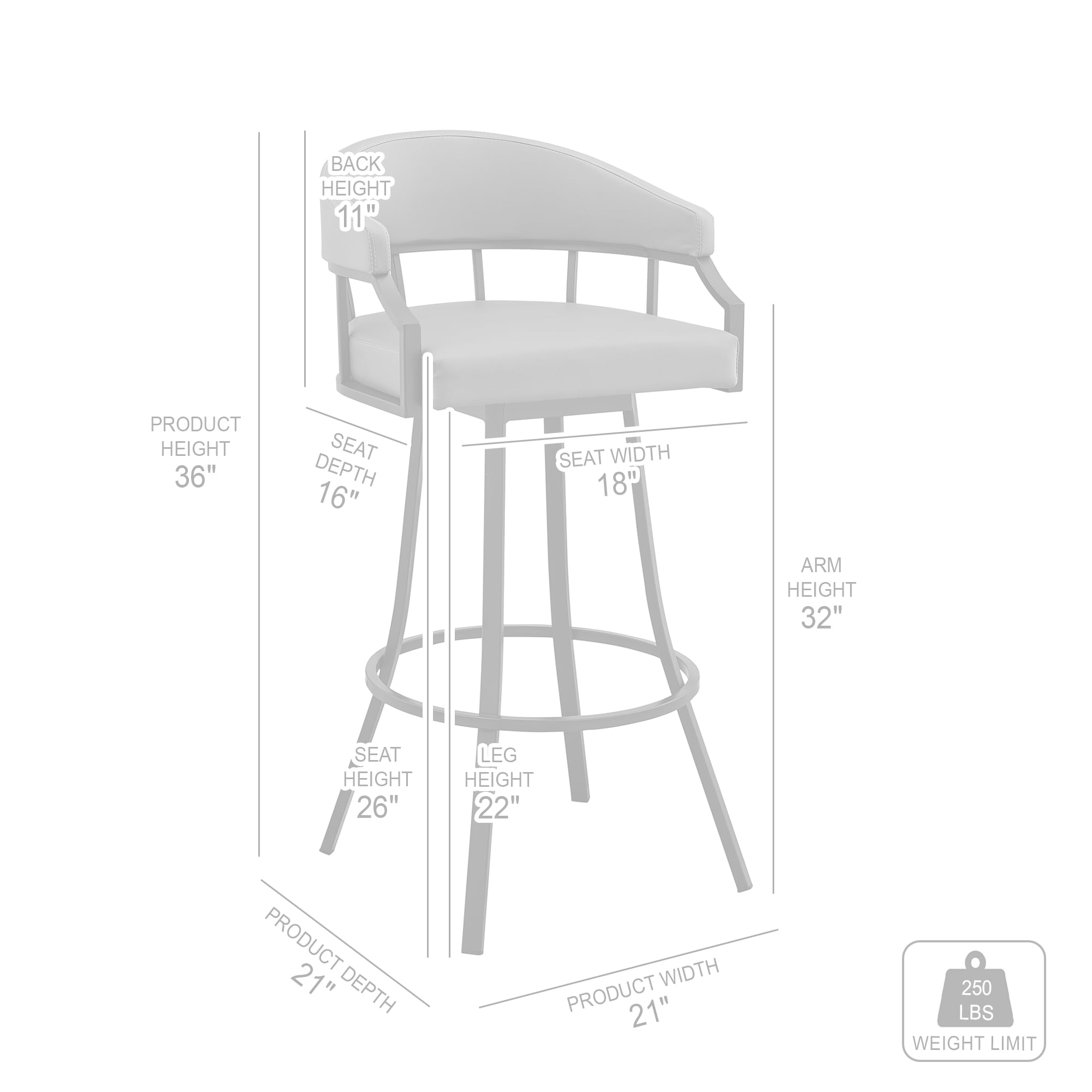 Armen Living LCLRBABSWH30 stools - View #7