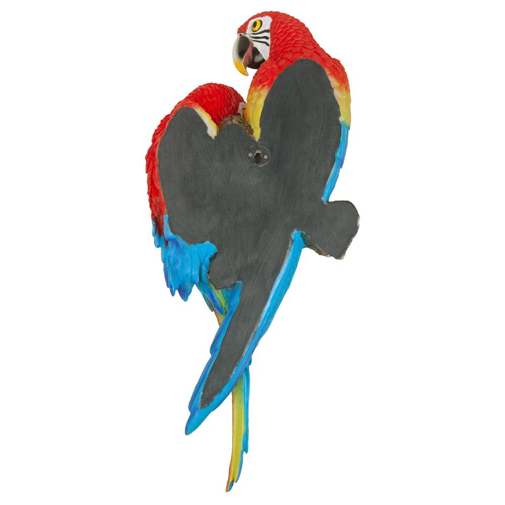 Tropical Scarlet Macaws Resin Wall Statue 26.2" High