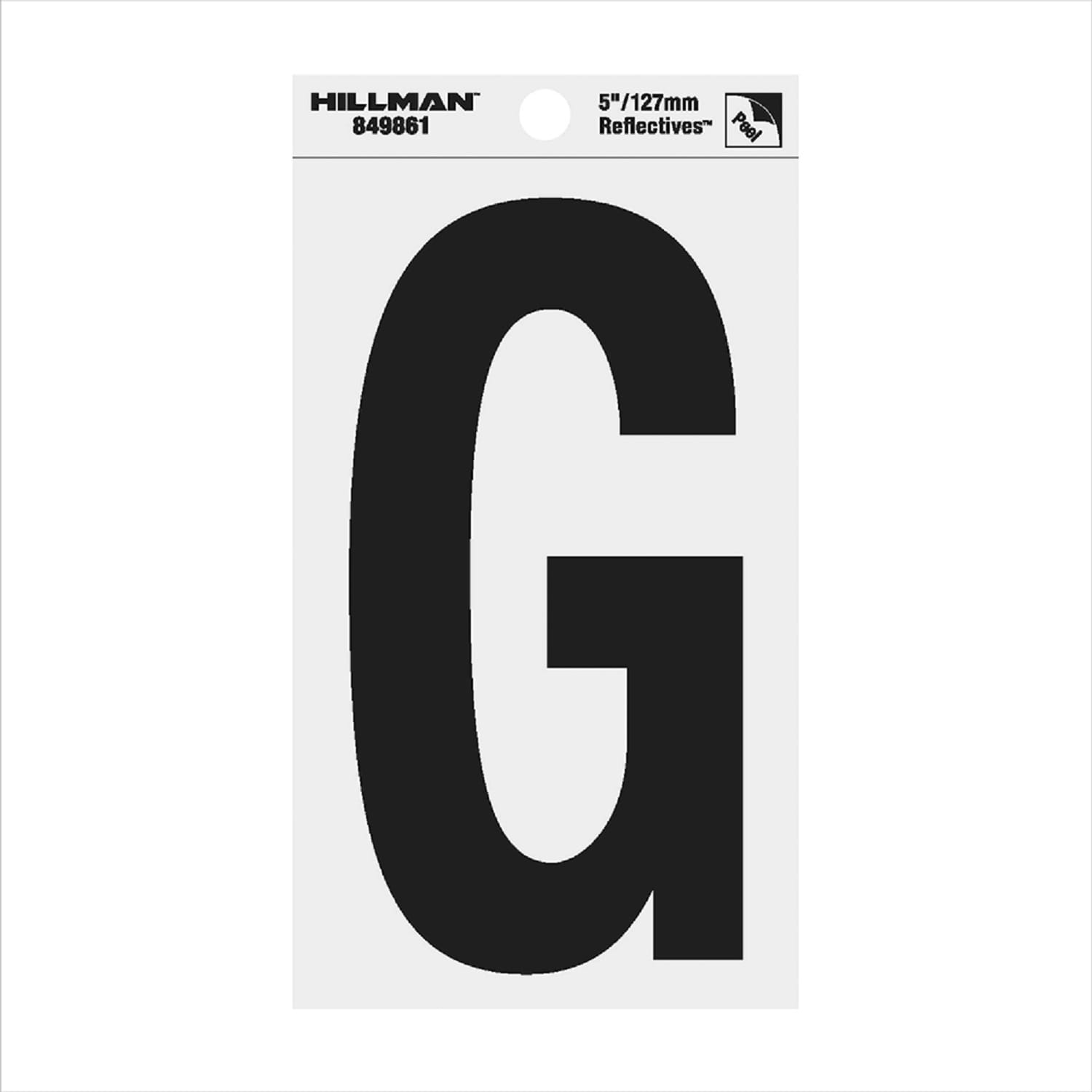 Hillman 849861 5-in Reflective Black Letter G