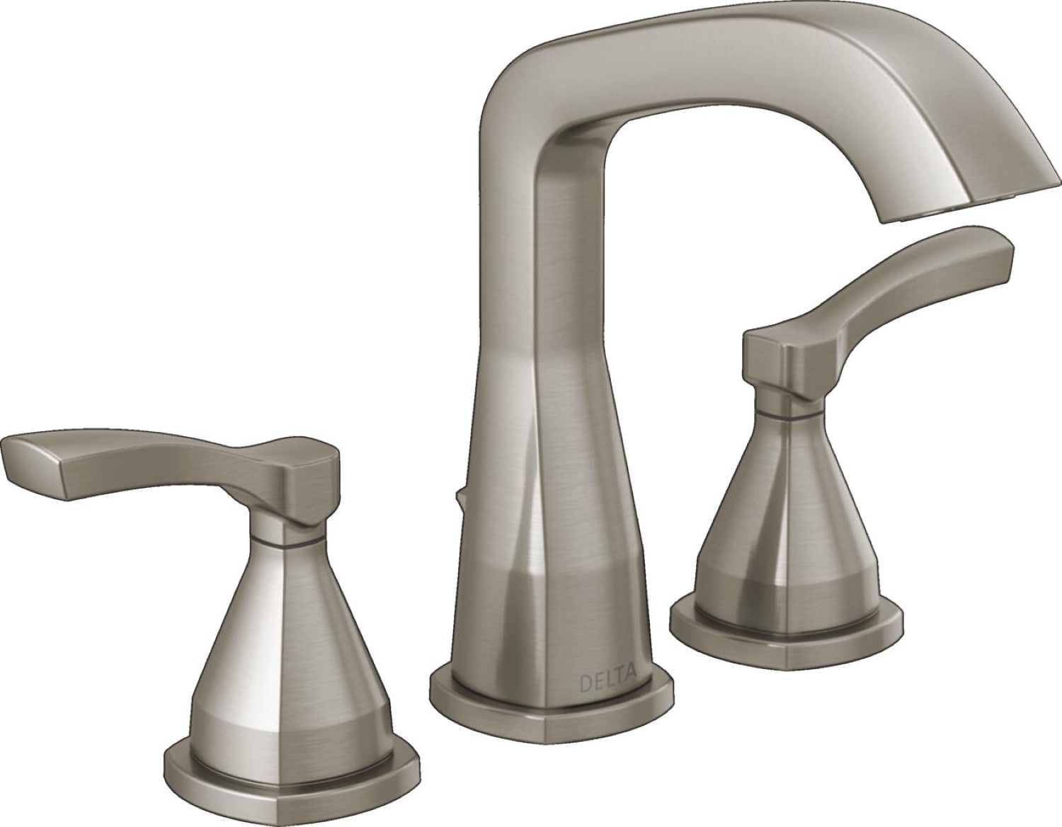 Delta 35776-SS-PR-MPU-DST Stryke Lumicoat Stainless Widespread 2-handle WaterSense Mid-arc Residential Handle Bathroom Sink Faucet with Drain