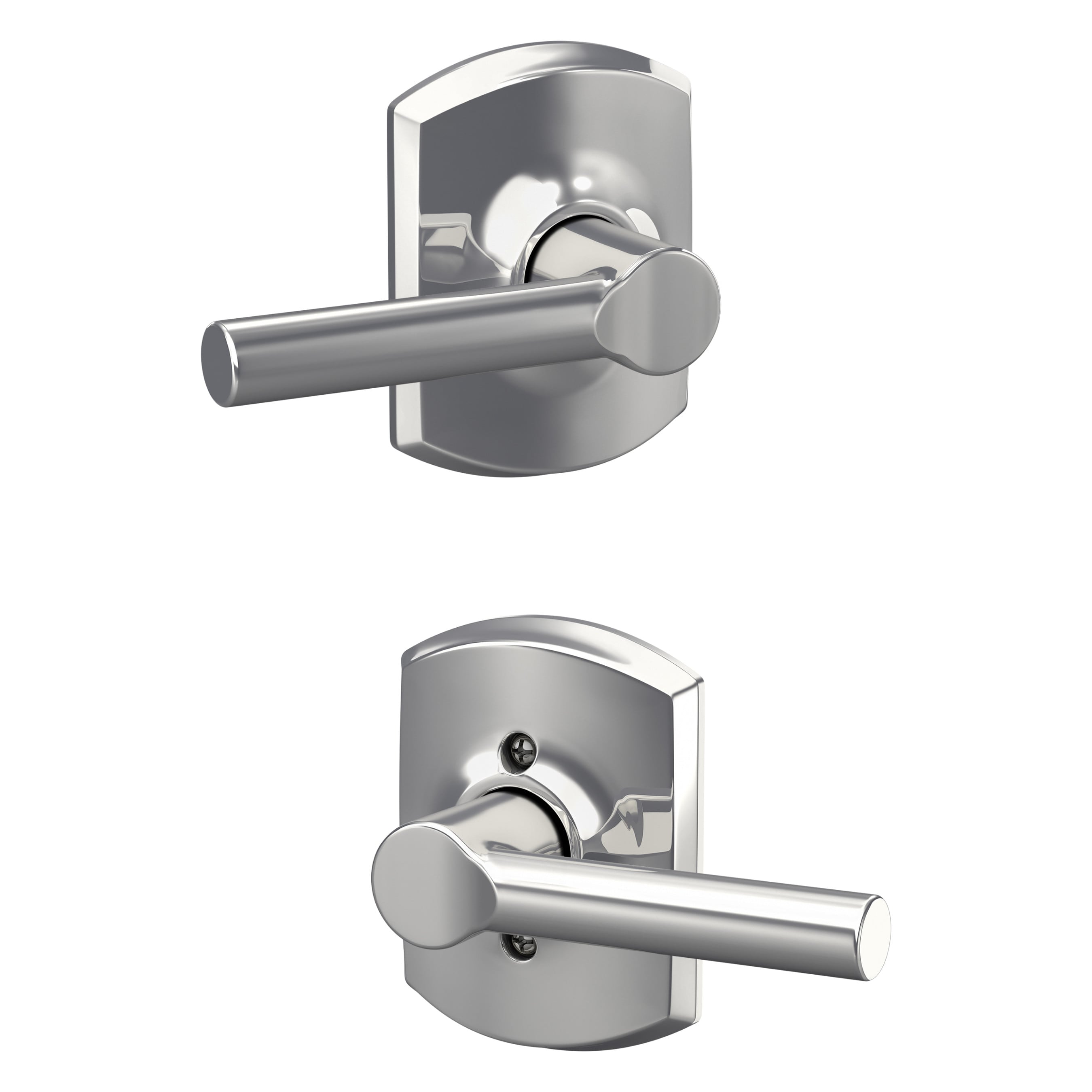 Schlage F10 BRW 625 GRW Broadway - Greenwich Polished Chrome Interior Hall/Closet Passage Door Handle