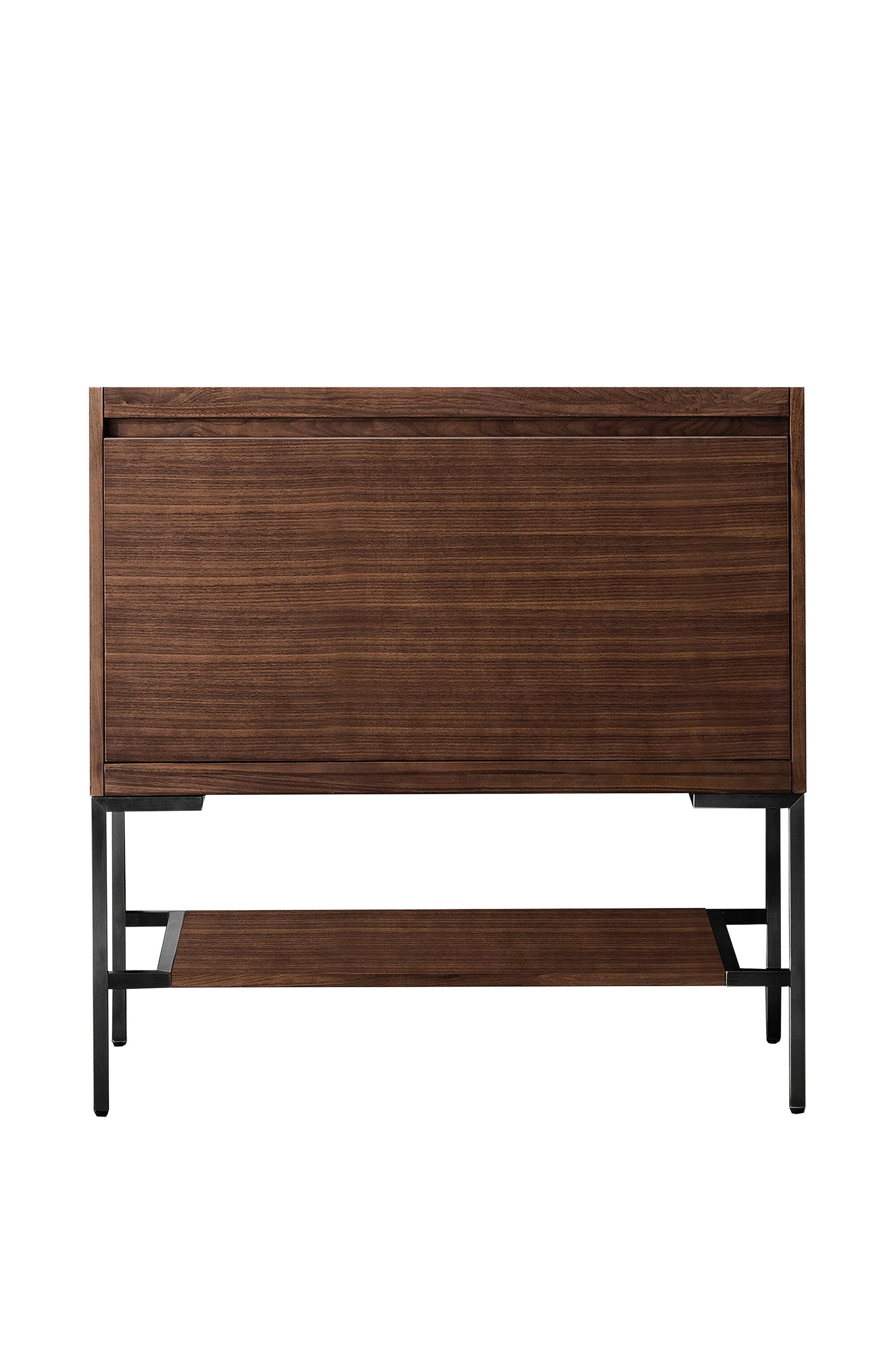 Mantova 35.4" Walnut and Black Single Vanity Base
