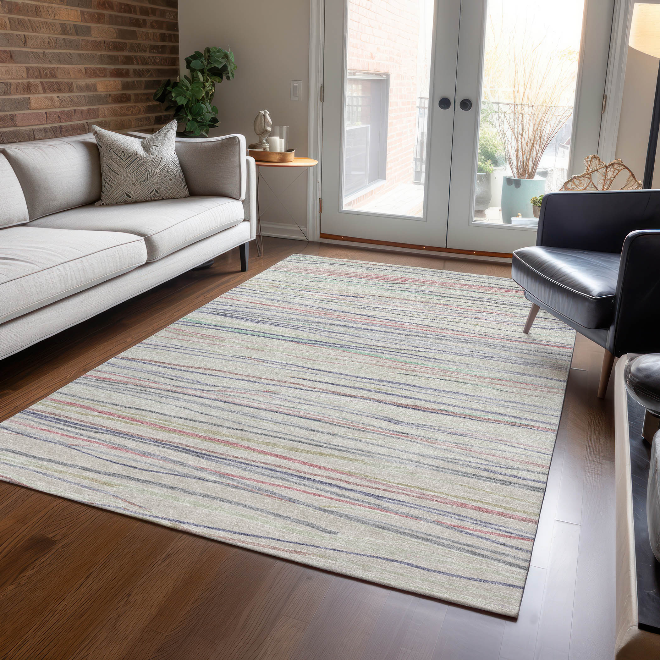 Addison Rugs ACN1603BG8X10 Chantille ACN1603BG 8 x 10 (ft) Polyester Beige Rectangular Indoor/Outdoor Geometric Machine washable Area rug