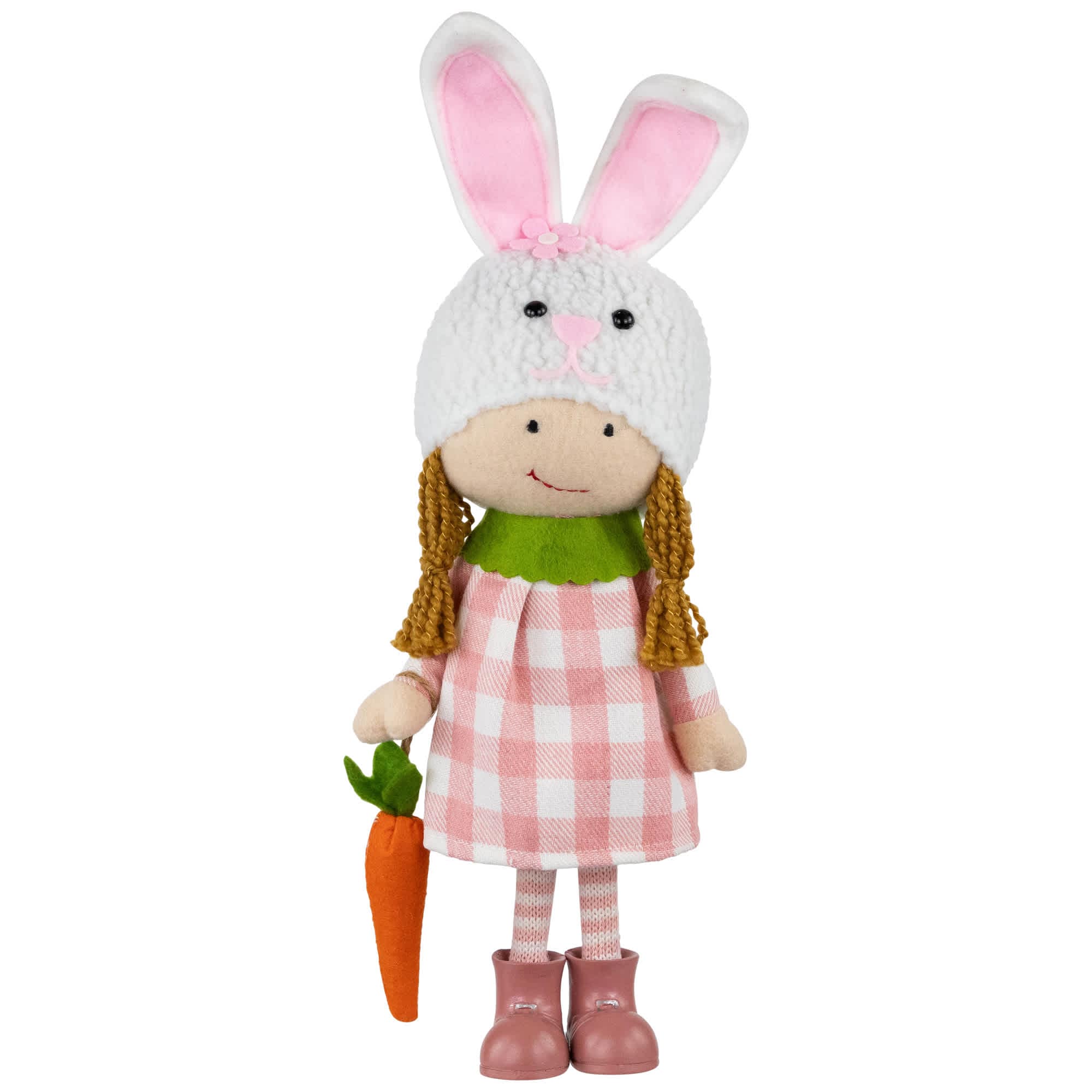 Northlight Girl in Bunny Hat Standing Easter Figurine - 13 inch - Pink and White
