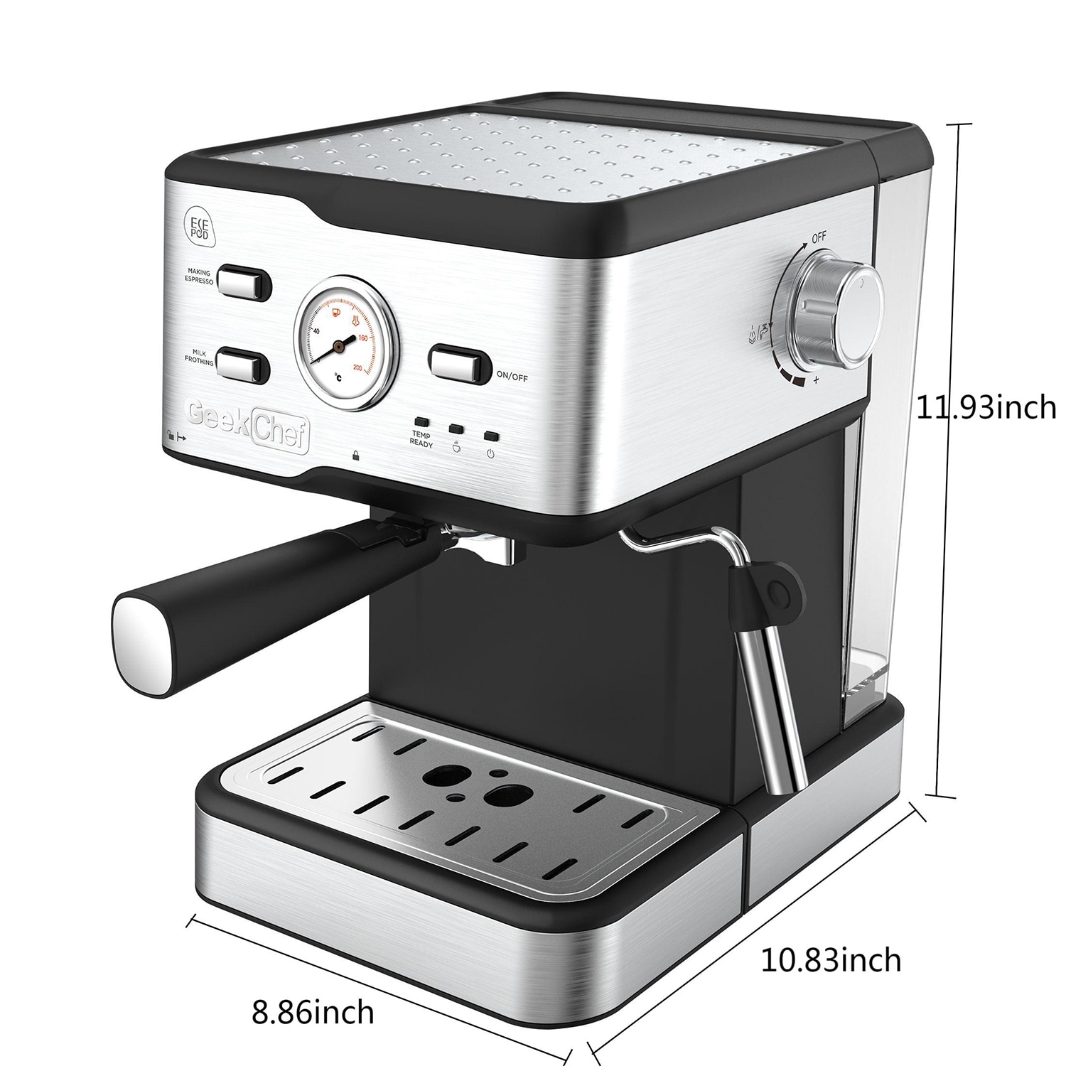 Aicook Espresso And Coffee Machine, 3 In 1 Combination 15Bar