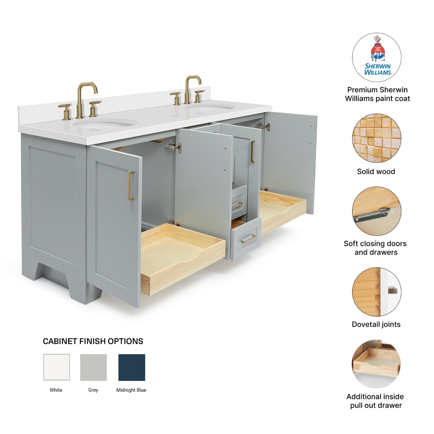 ARIEL Q073DWQOVOGRY Bath-Vanity-Combo - View #5