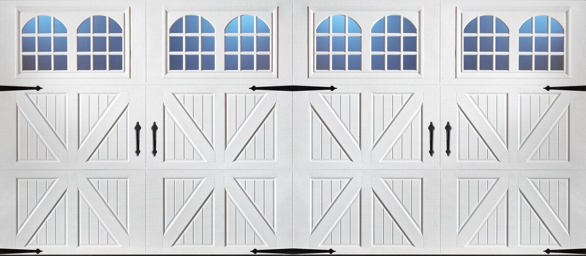 Pella Carriage House 16-ft X 7-ft Insulated White Double Garage Door ...