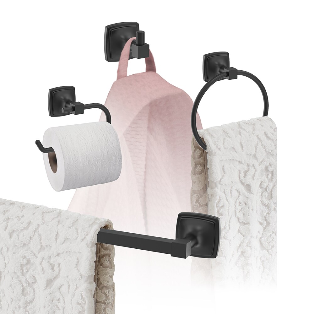 Amerock   4-Piece Stature Matte Black Decorative Bathroom Hardware Set