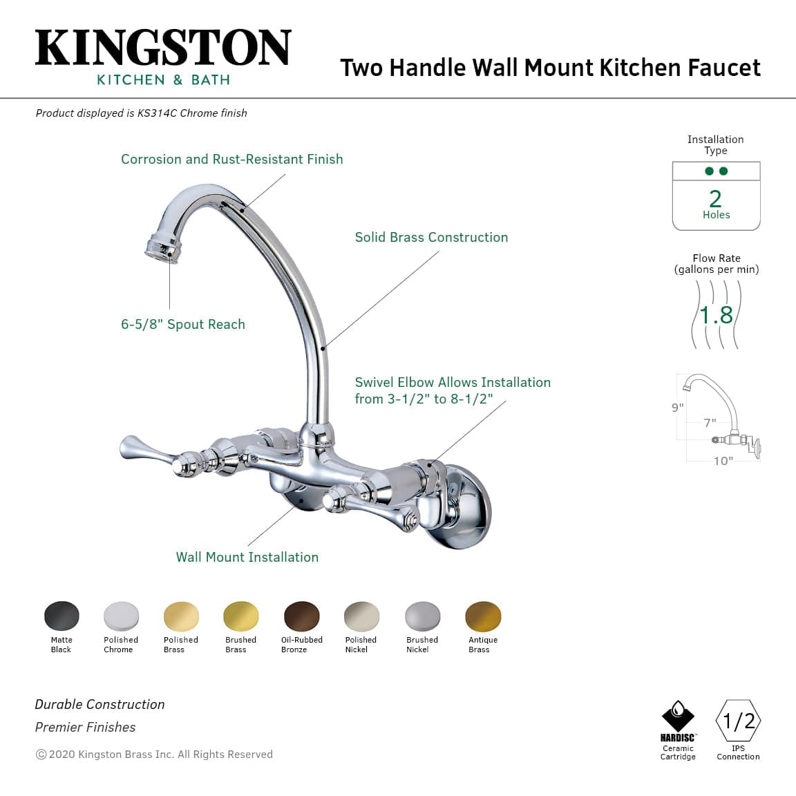 Kingston Brass KS314C Kitchen-Faucets - View #2