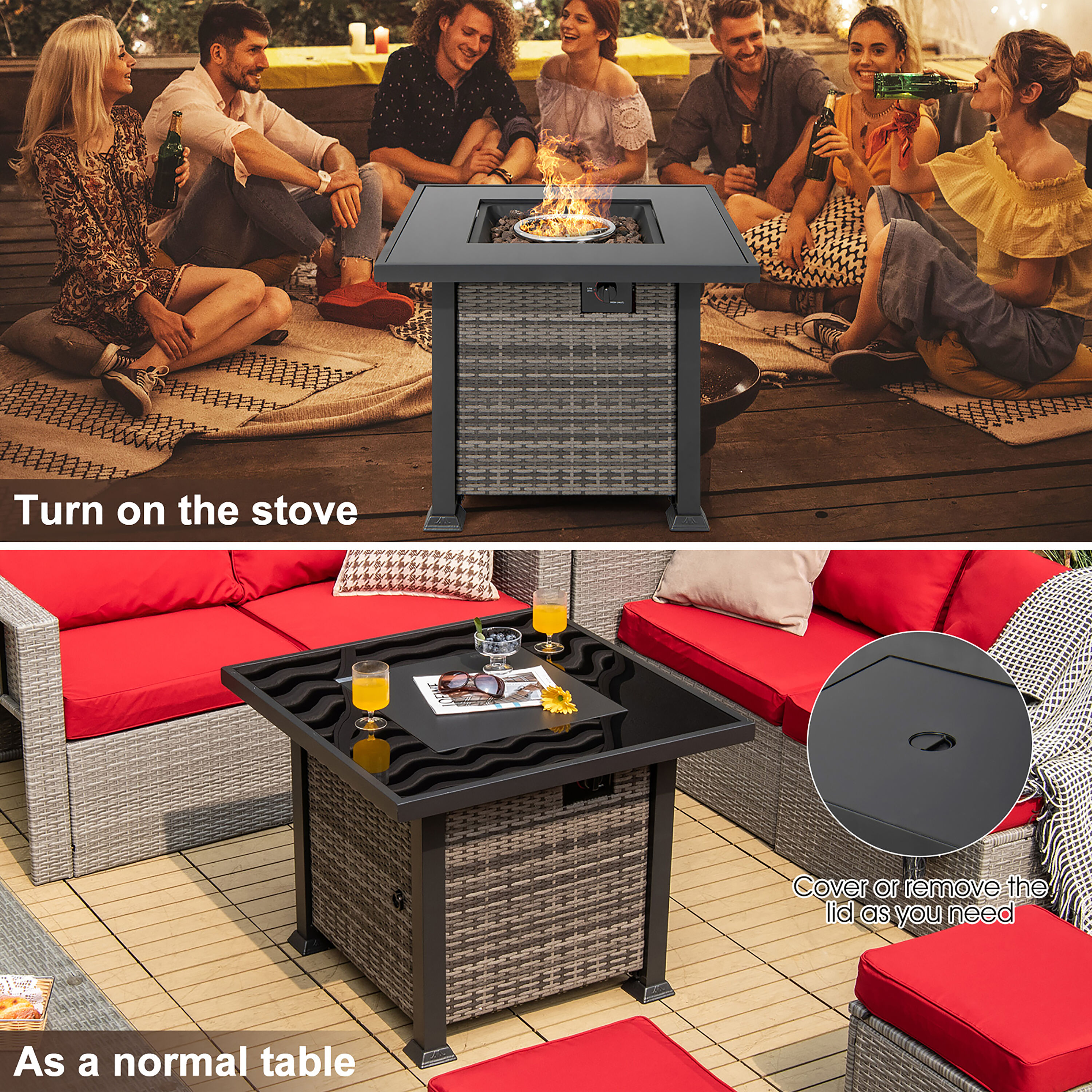 Costway NP10618GR Outdoor-Gas-Firepits - View #6