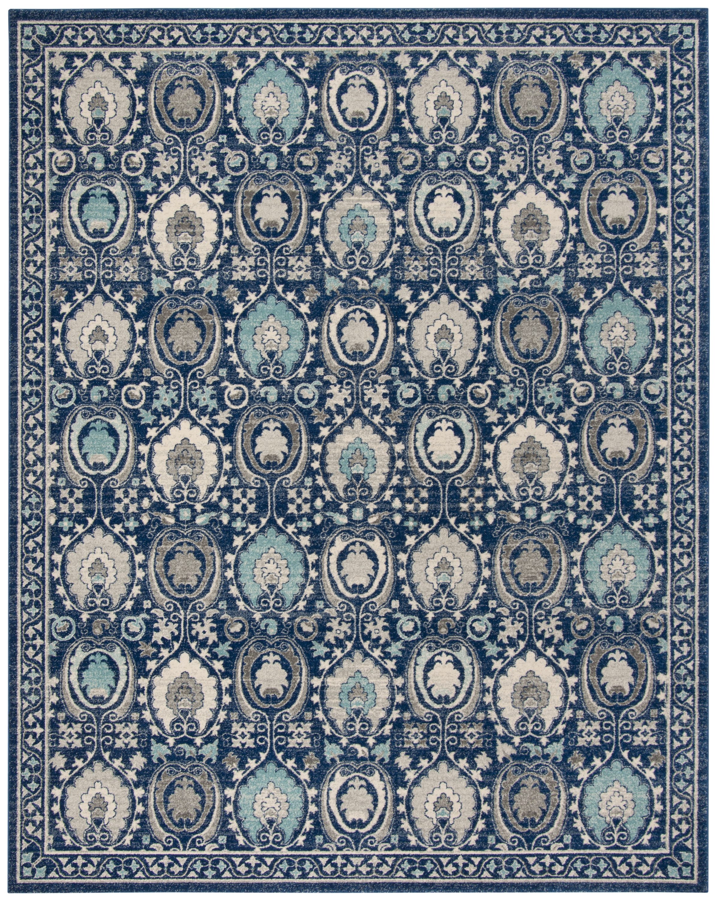 Safavieh EVK251C-1115 Evoke Malaga 11 x 15 (ft) Loomed Synthetic Blue/Ivory Rectangular Indoor Distressed/Overdyed Bohemian/Eclectic Area rug