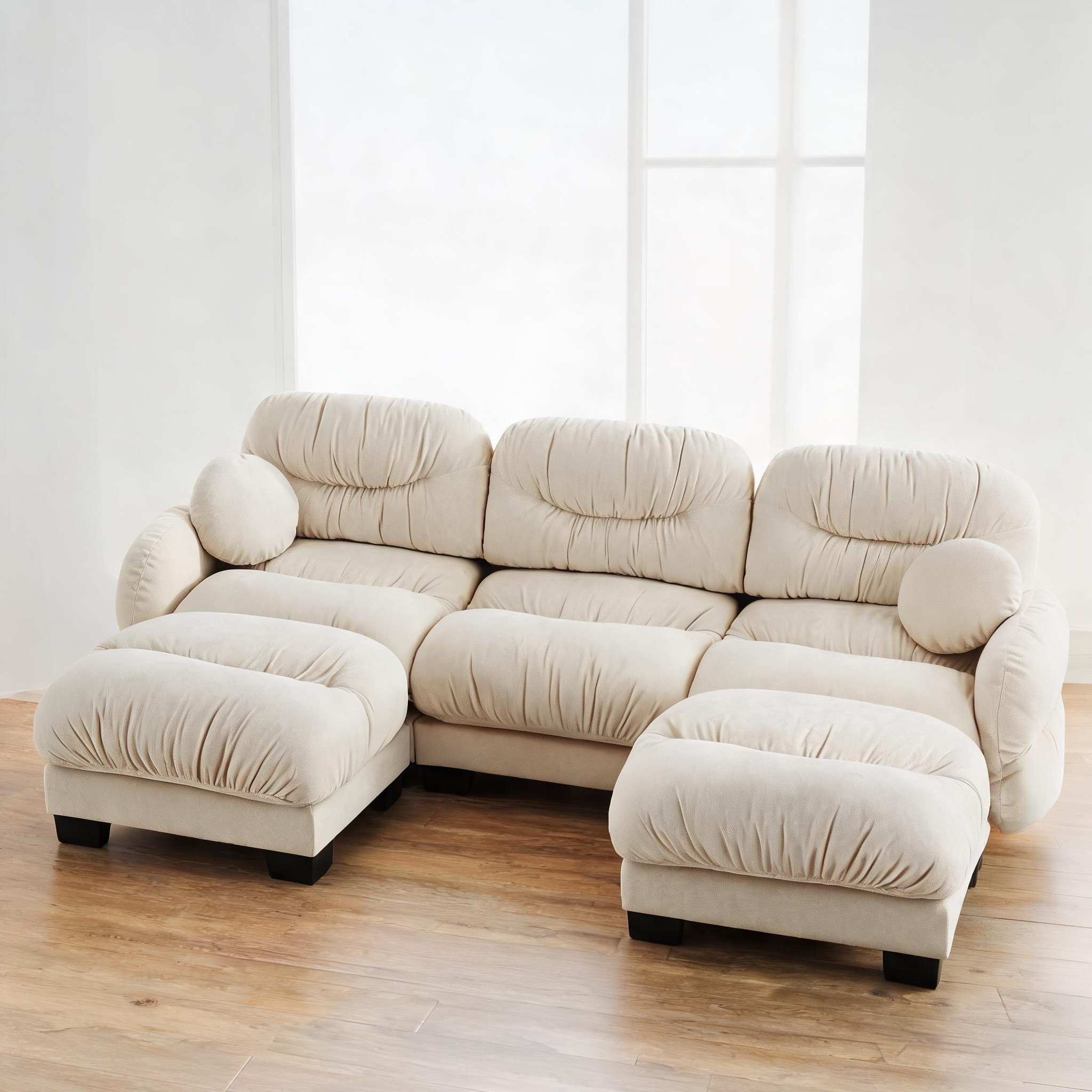 FlowLuxe U-Shape Modular Sectional Sofa with Plush Chenille Upholstery ...