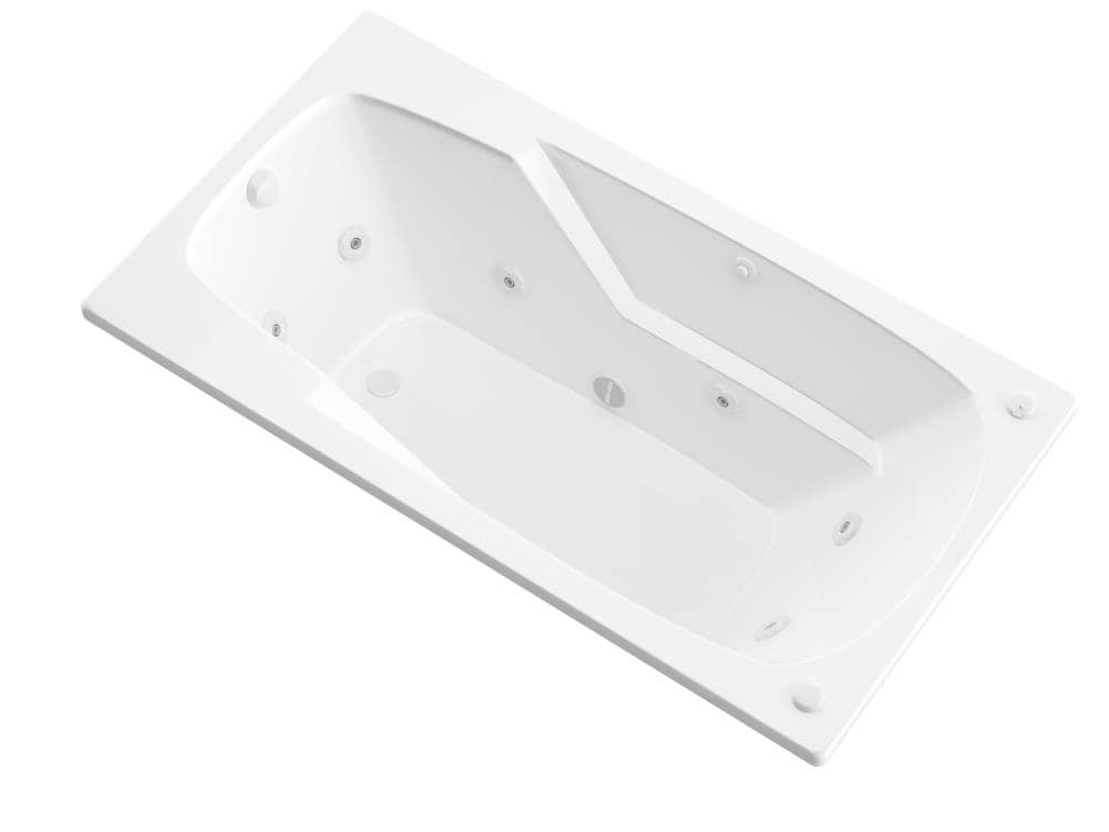 Endurance LSR3660EWL Rome 35.5-in x 59-in White Acrylic Rectangular Drop-in Whirlpool tub ( Left Drain )