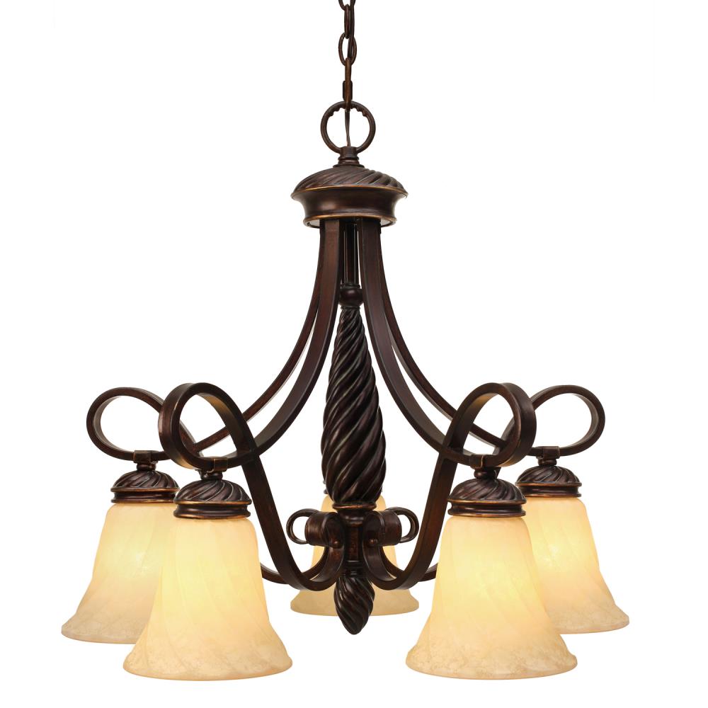Golden Lighting 8106-D5 CDB Torbellino 5 -Light Brushed Bronze Transitional For Use in Bedrooms, Dining Rooms, Foyers, Kitchens, Living Rooms Chandelier