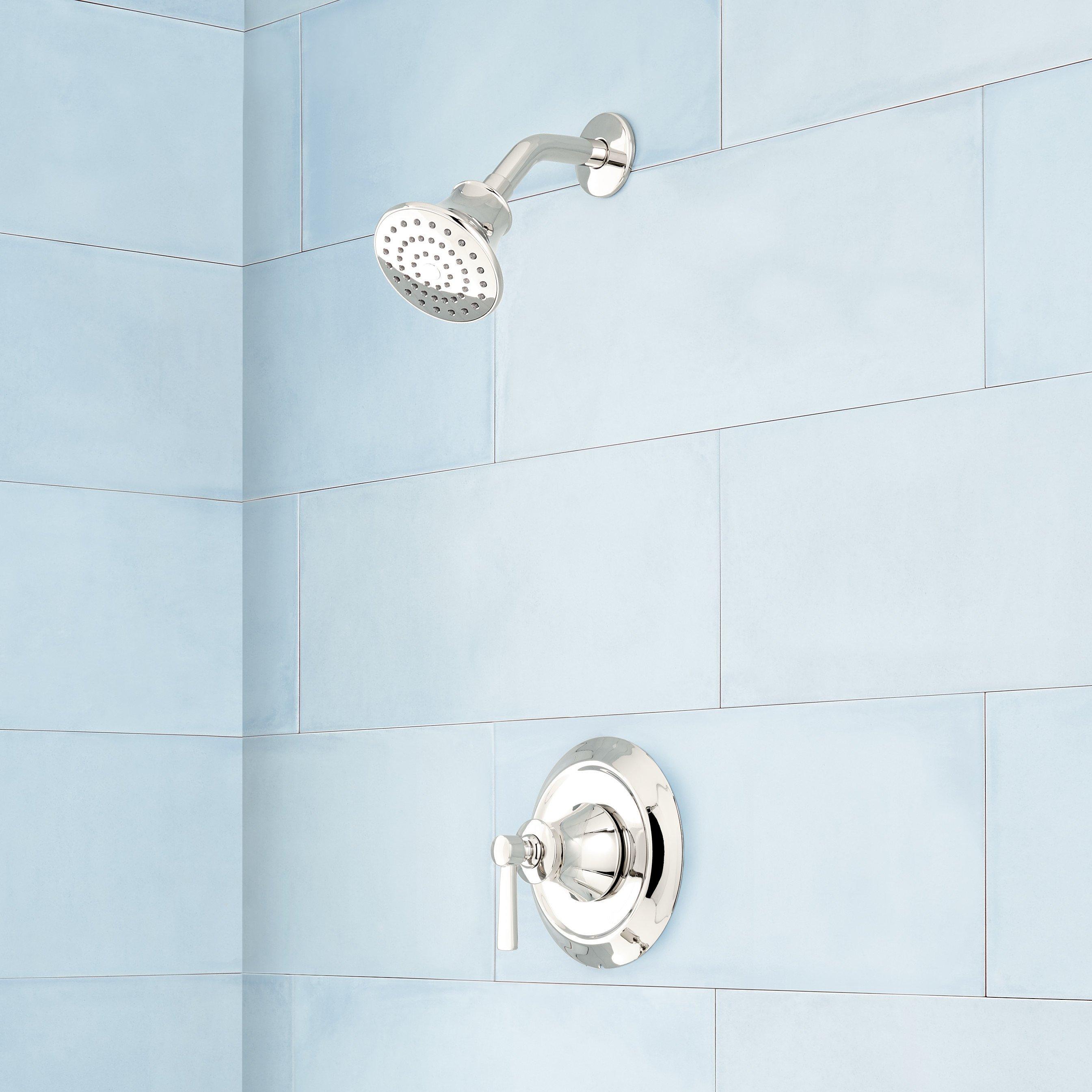 Signature Hardware 449051 Polished Nickel 1-handle Single function 4.0625-Inches Round Bathtub and shower Faucet with Valve