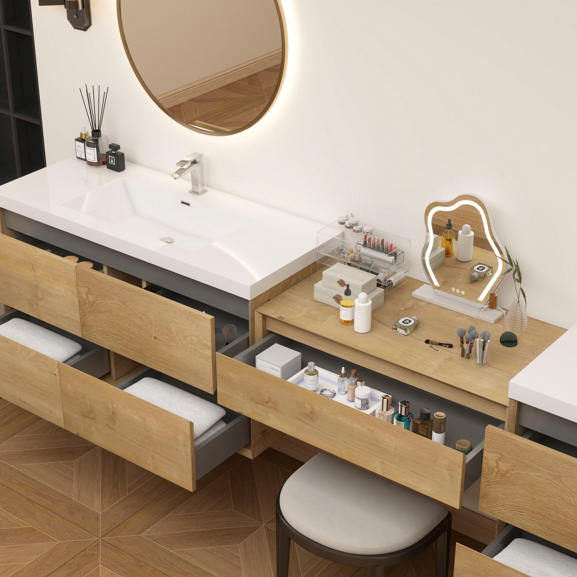 BV Better Vanity SLIM17-48+36+48-OAK Bath-Vanity-Combo - View #8