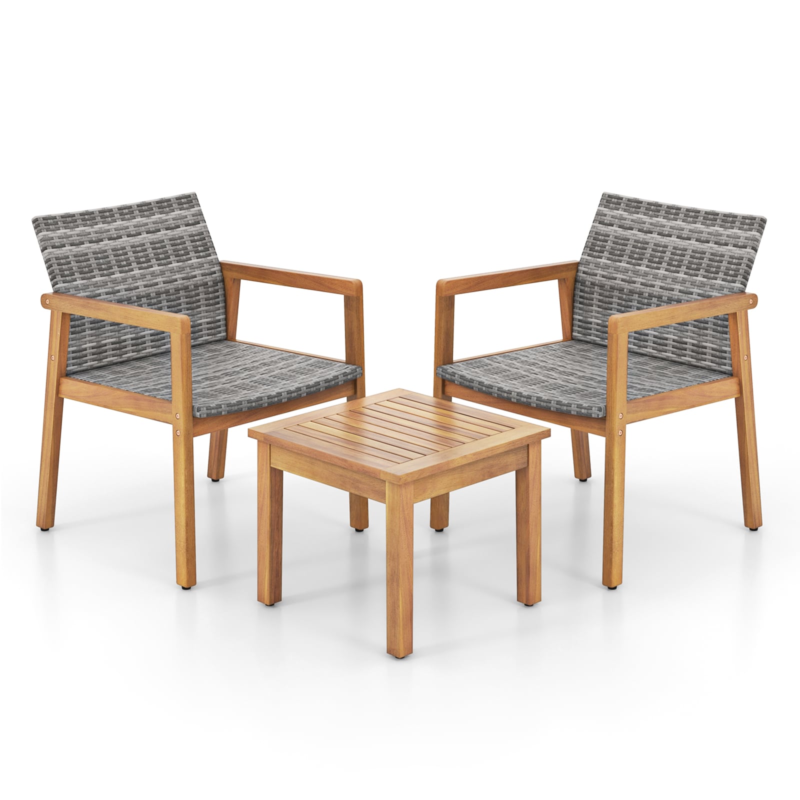 Ayelon 796LW4KHW72 3 -Piece Wicker Patio Conversation Set