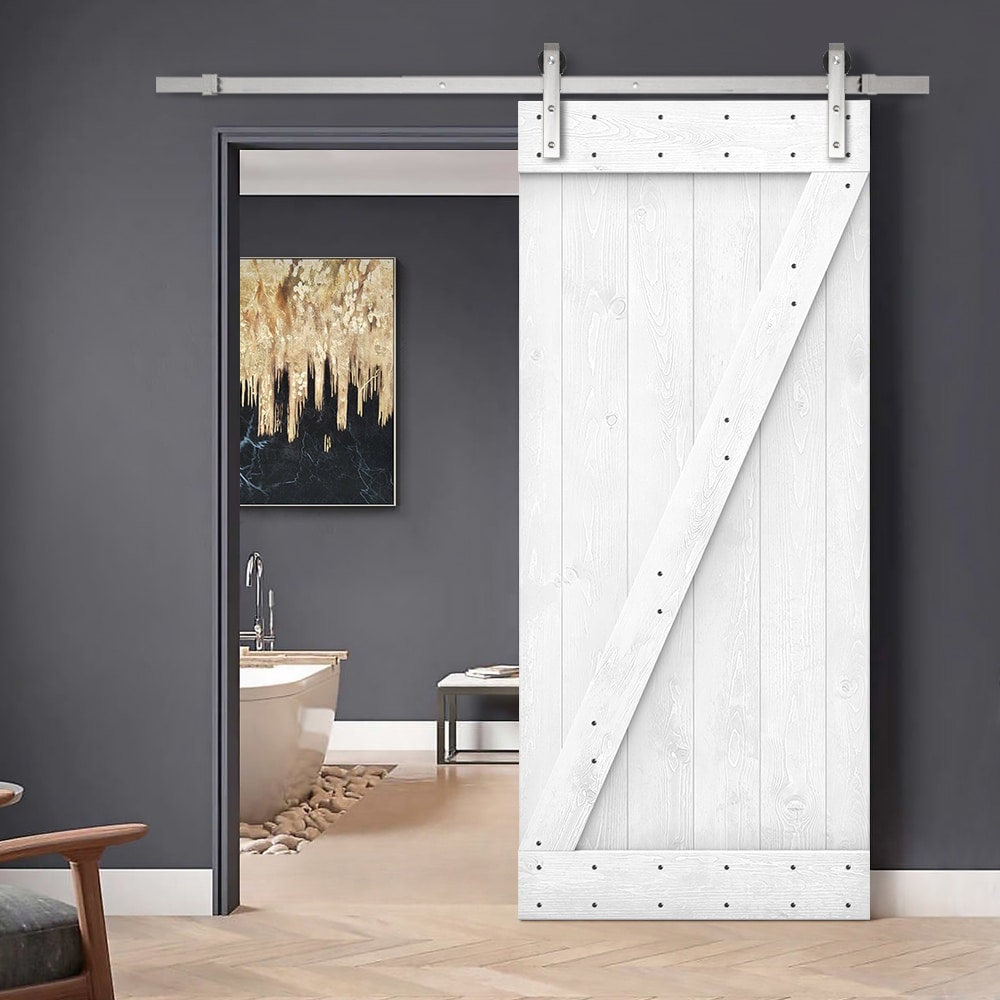 CALHOME TSQ03-SS+ASM-B24WT Barn-Doors - View #2