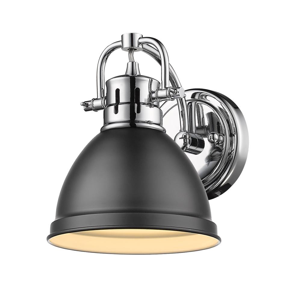 Golden Lighting 3602-BA1 CH-BLK Duncan 6.5-in 1 -Light Polished Chrome Transitional Vanity light