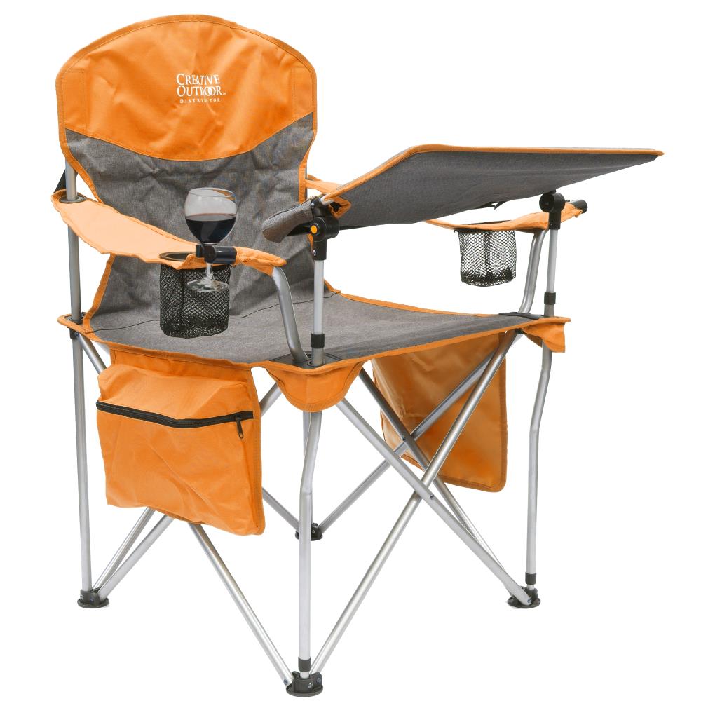 CLS Stainless Steel Spring Folding Chair Outdoor Fishing Chair, Colour:  Orange