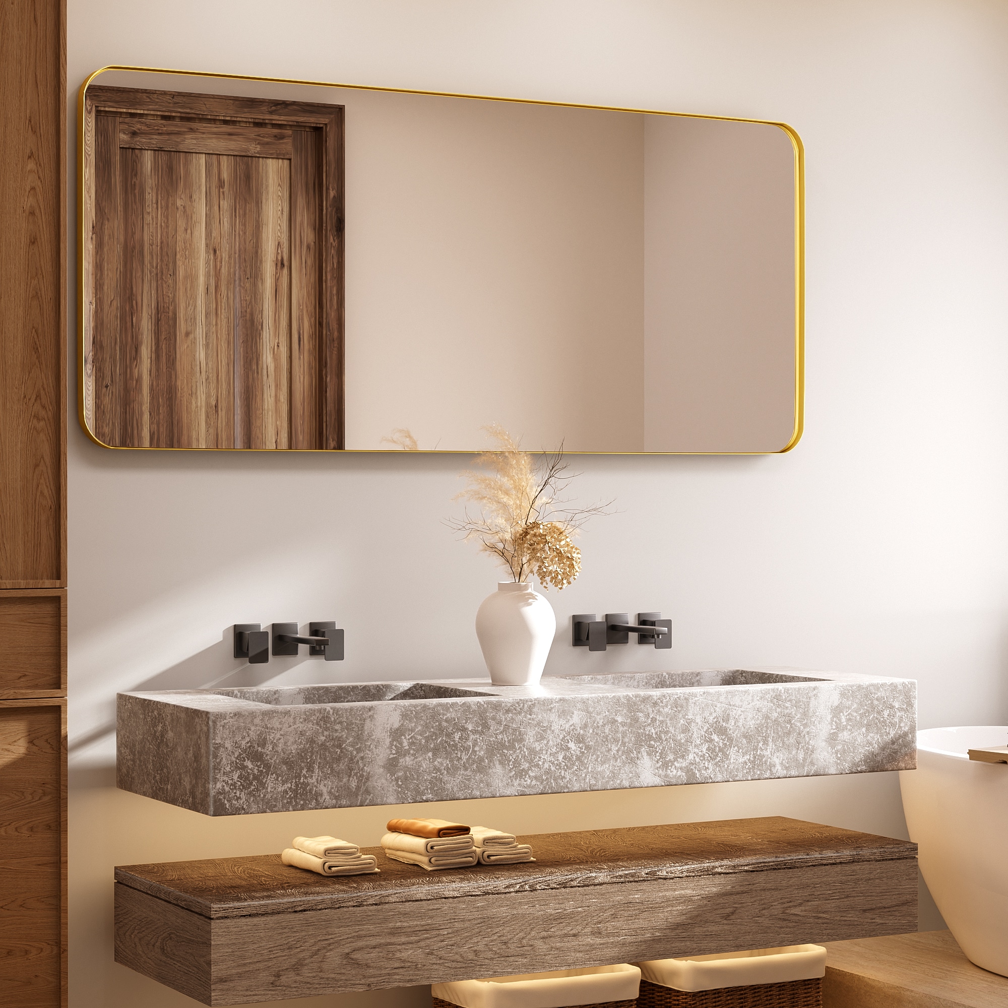 LOVMOR Y-TM7232-G Framed-Bath-Mirrors - View #4