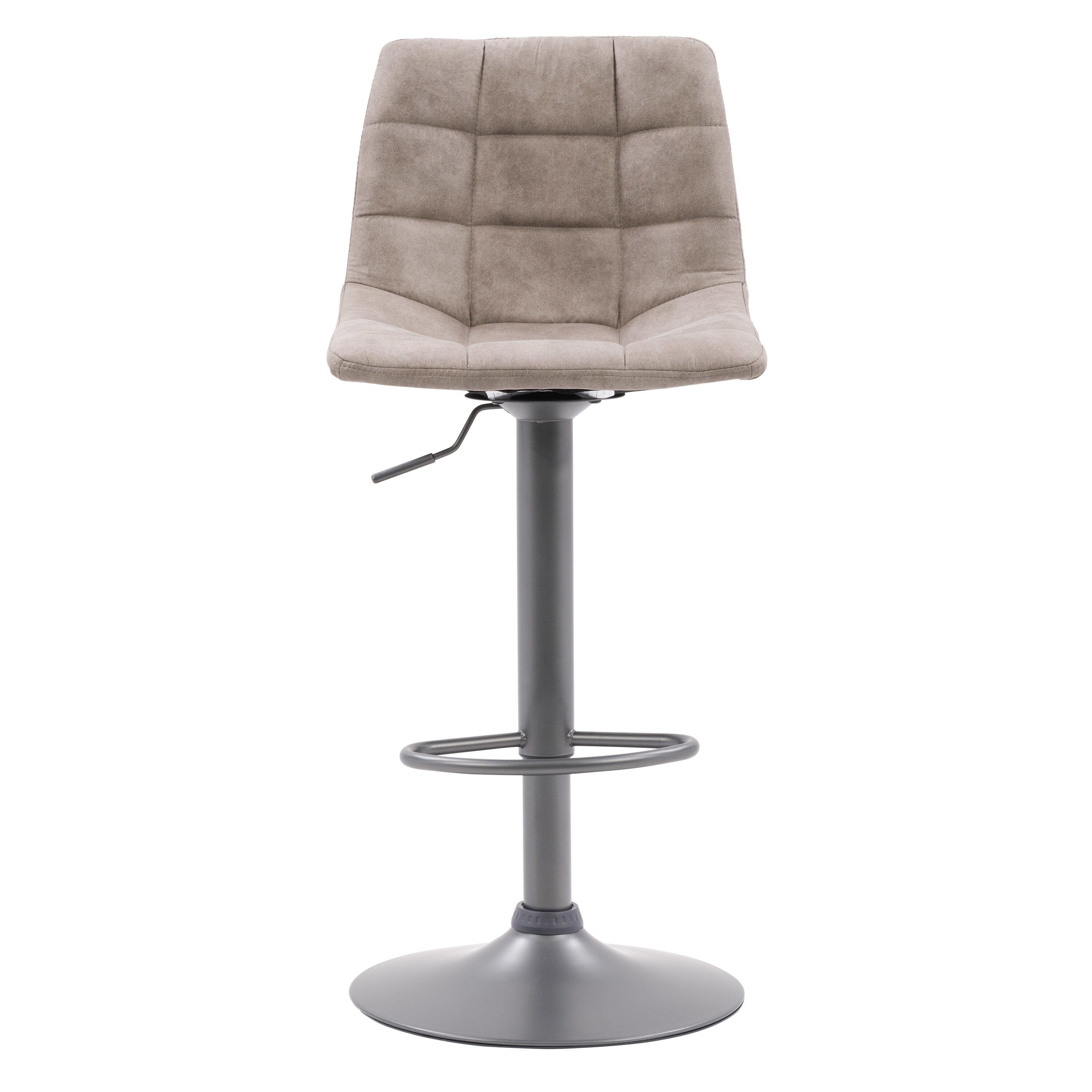 Palmer Adjustable Light Grey Tufted Fabric Swivel Barstools - Set of 2