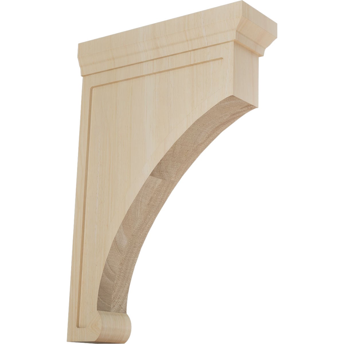 Ekena Millwork Gomez 2-1/2-in x 8-in x 12-in Rubberwood Wood Standard Bracket #BKTW02X08X12GORW