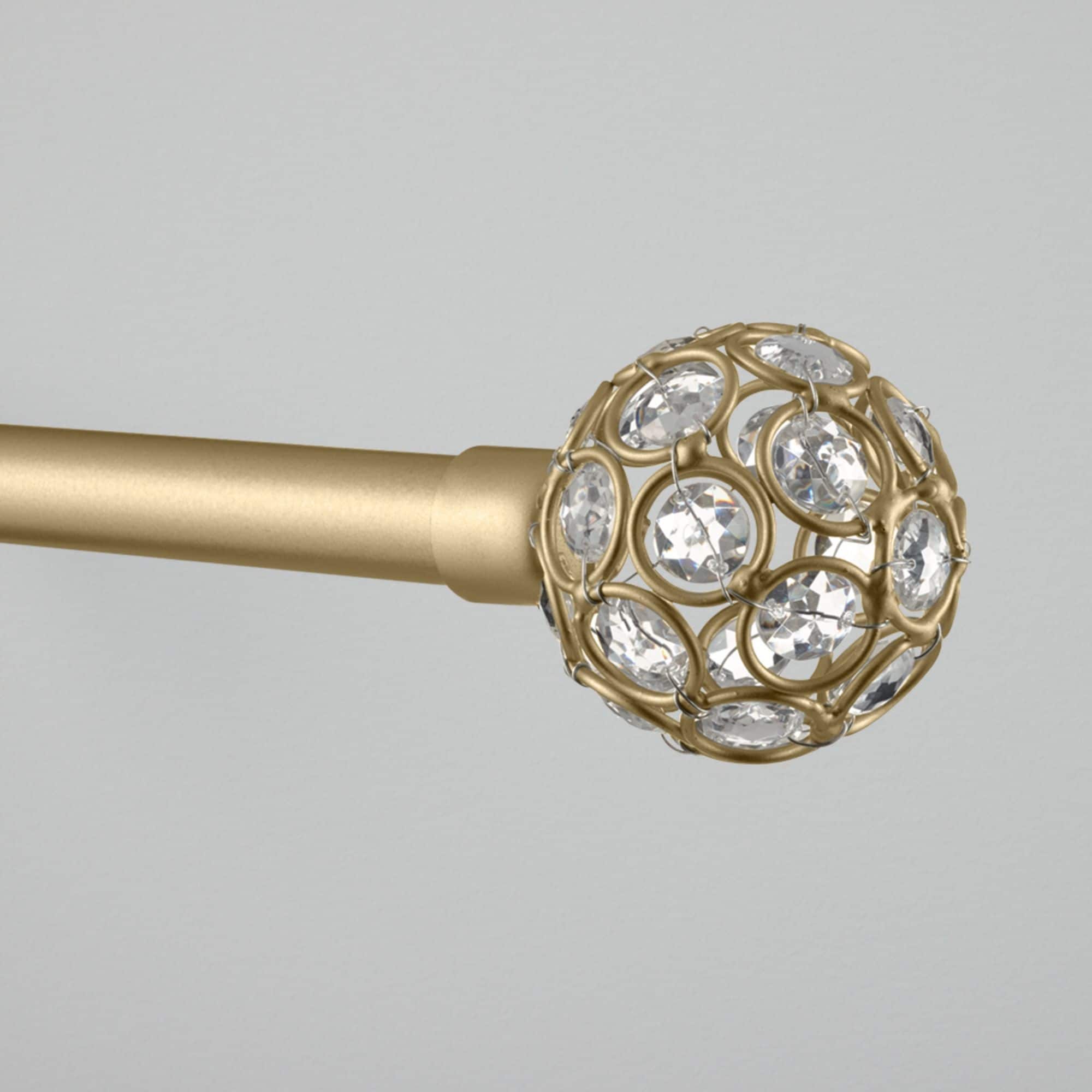 Exclusive Home Rings 36 In To 72 Gold Iron Single Curtain Rod With Finials The Rods Department At Lowes Com