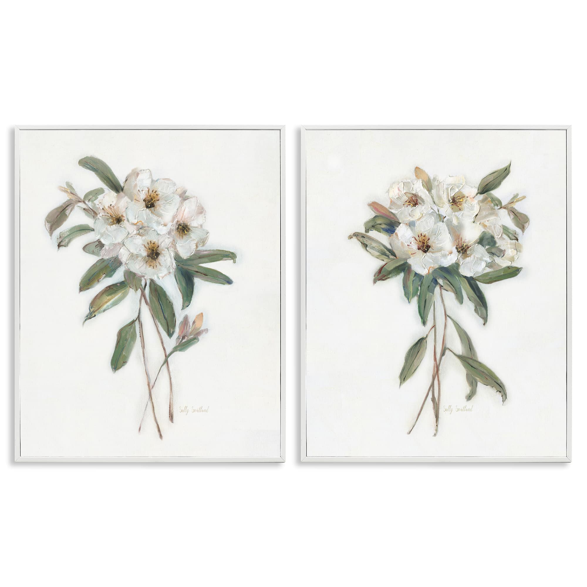 Stupell Industries B2-742-WFR-2PC-16X20 Wild Spring Flower Bundles 2pc Framed Giclee Set design by Sally Swatland