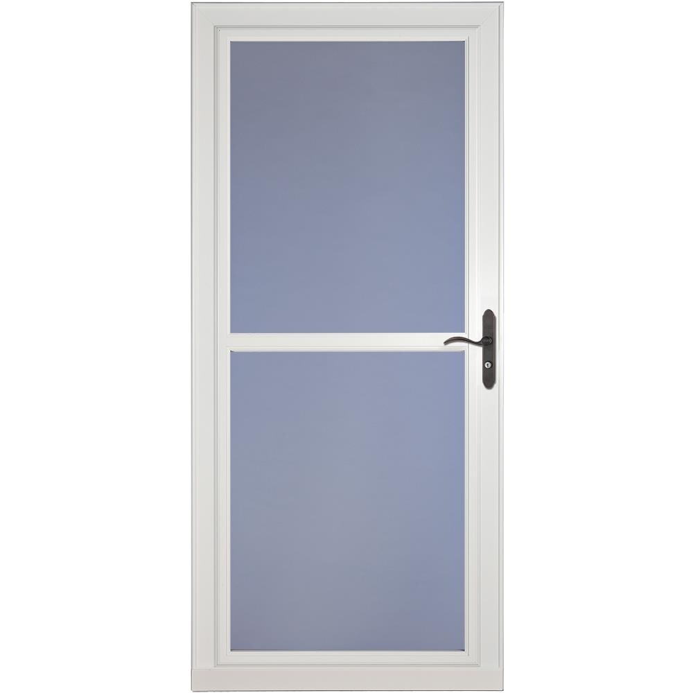 LARSON Tradewinds Premium 32-in x 81-in White Full-View Aluminum Storm Door