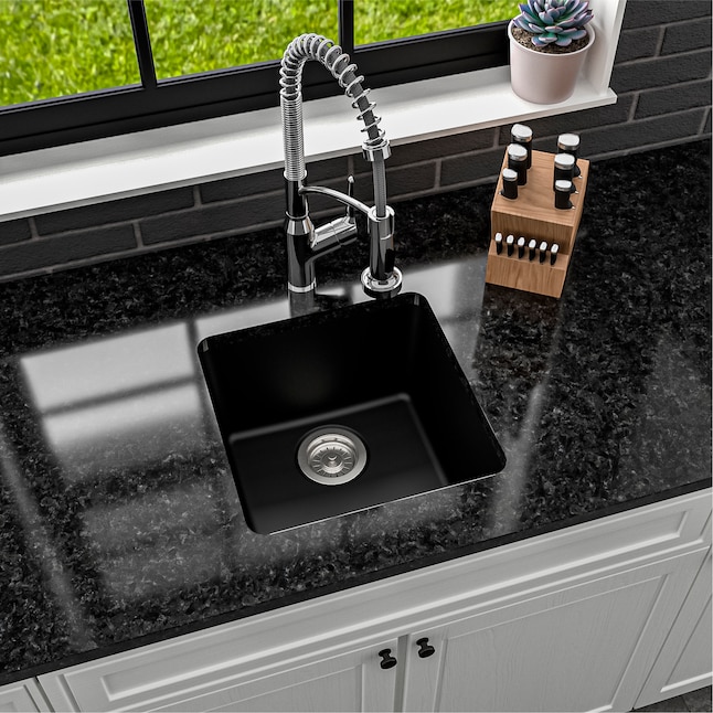 Black Quartz Single Bowl Kitchen Sink