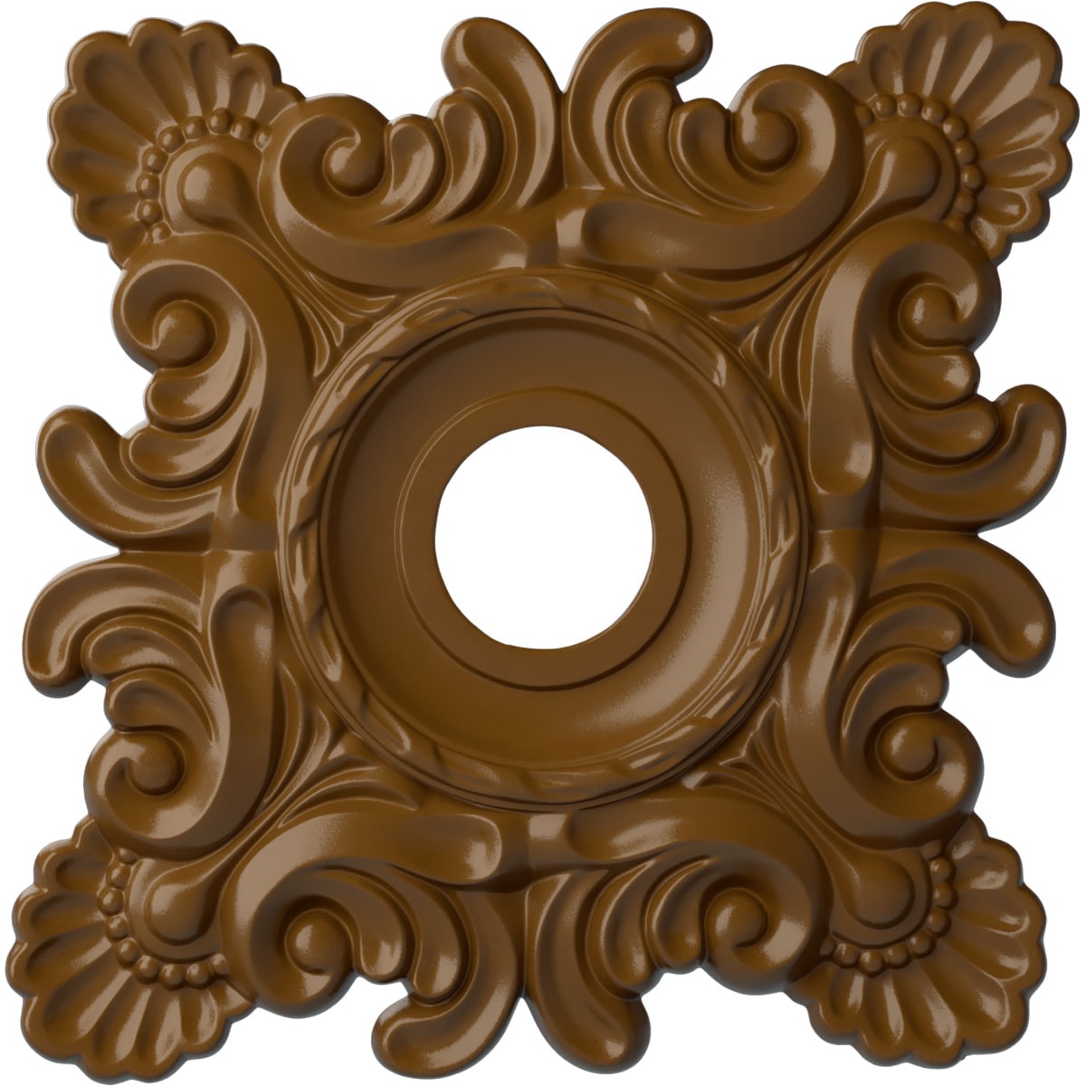 Ekena Millwork CM18CRSTF Crawley 18-in W x 18-in L Painted Smokey Topaz Polyurethane Whole Ceiling Medallion