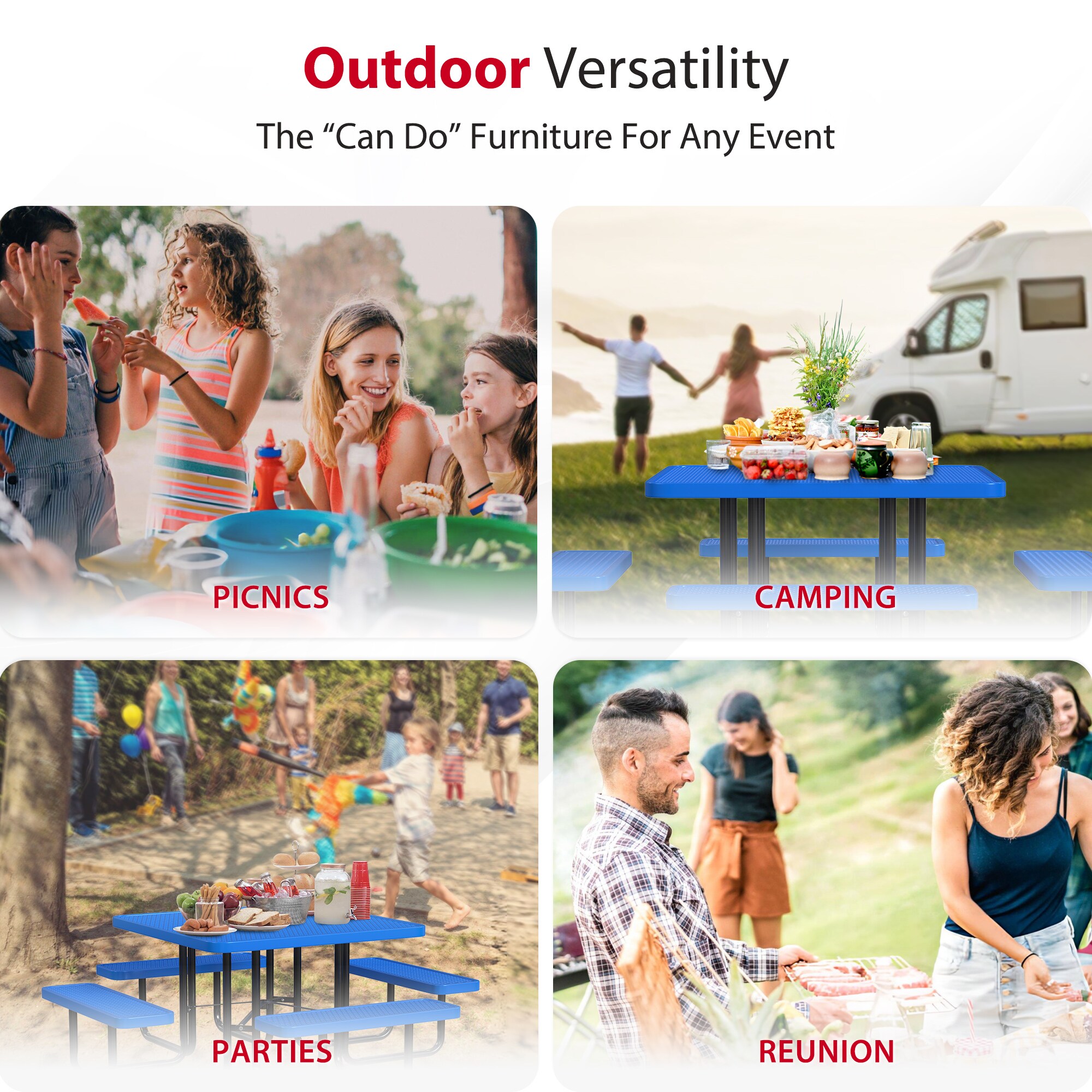 LeisureCraft T46SQP-BLUE Picnic-Tables - View #7