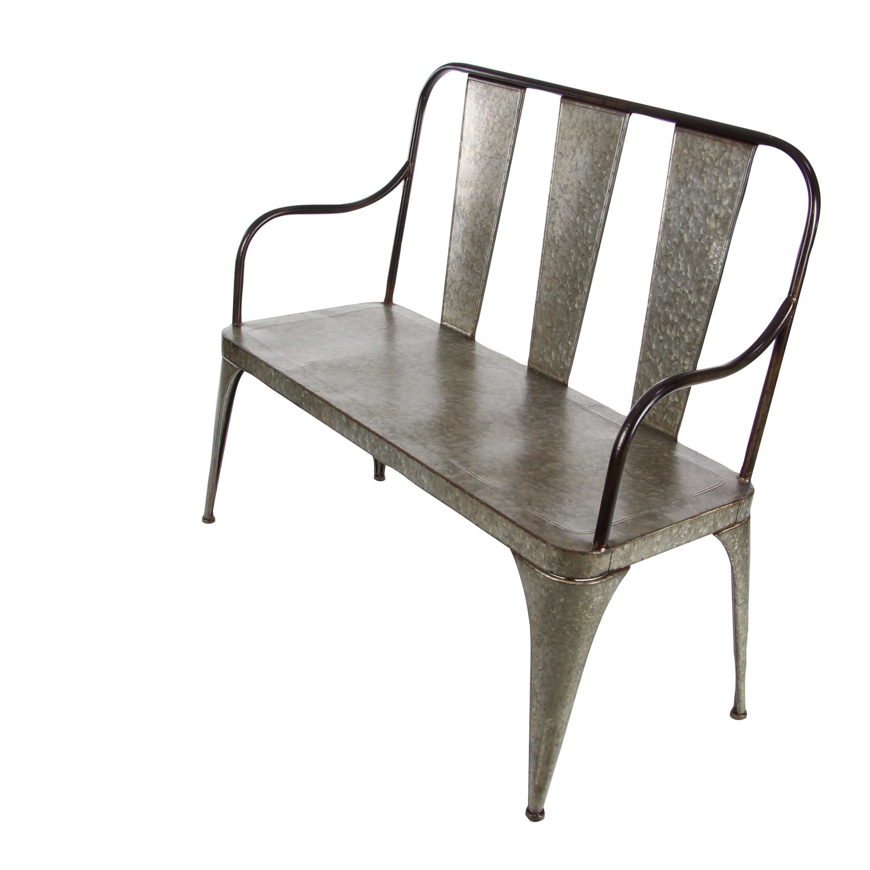 Grayson Lane 46.5-in W x 39.5-in H Silver Outdoor Iron Garden Bench in ...